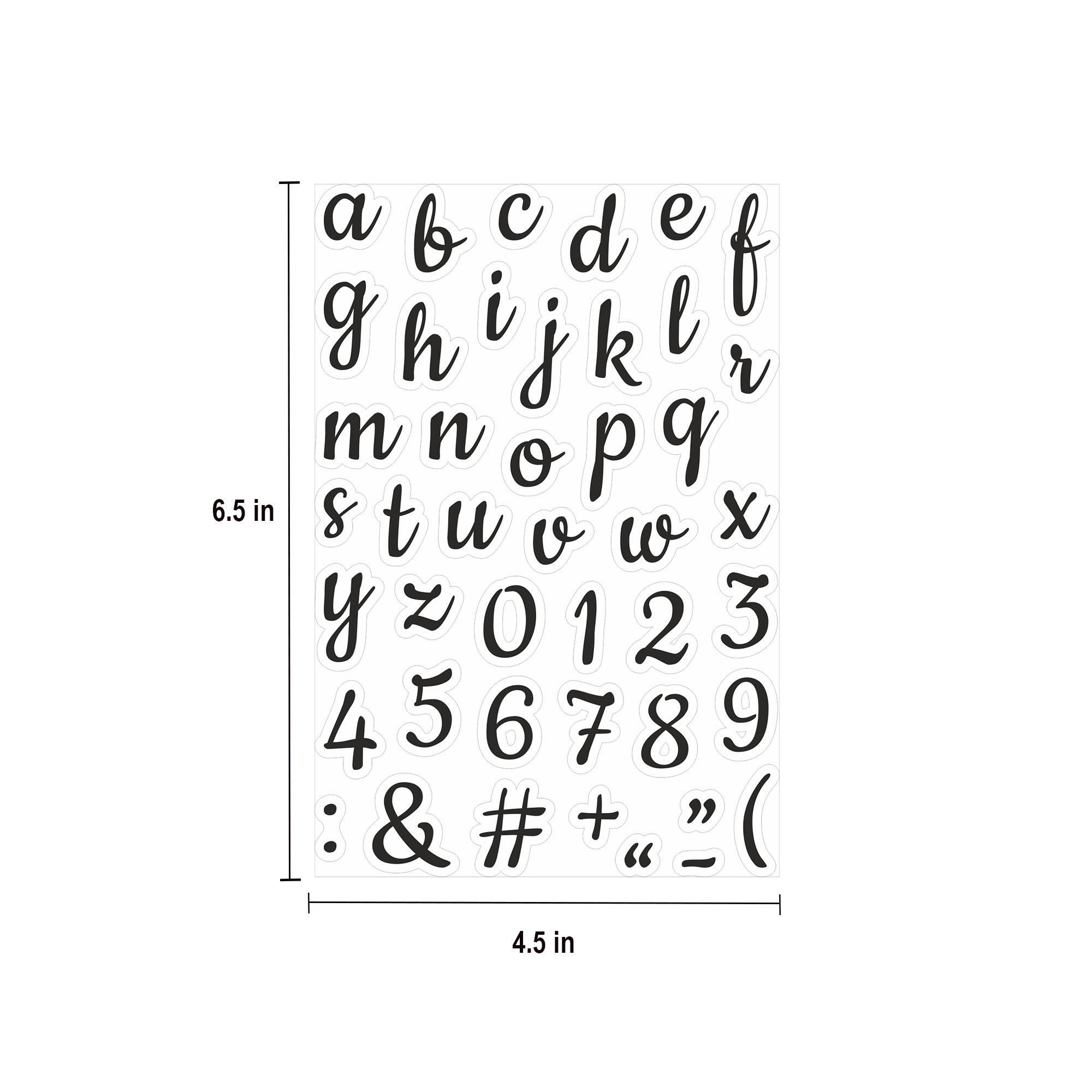 Clear Stamp 4Inch X 6Inch Alphanumeric Jumble 44Pc