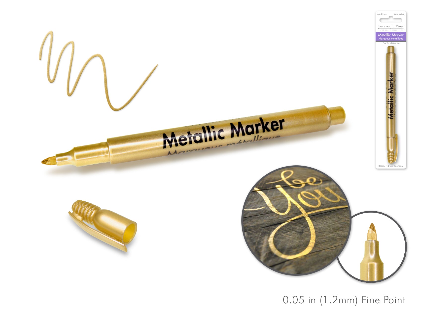 Metallic Marker 1.2Mm Fine Point Gold Mc