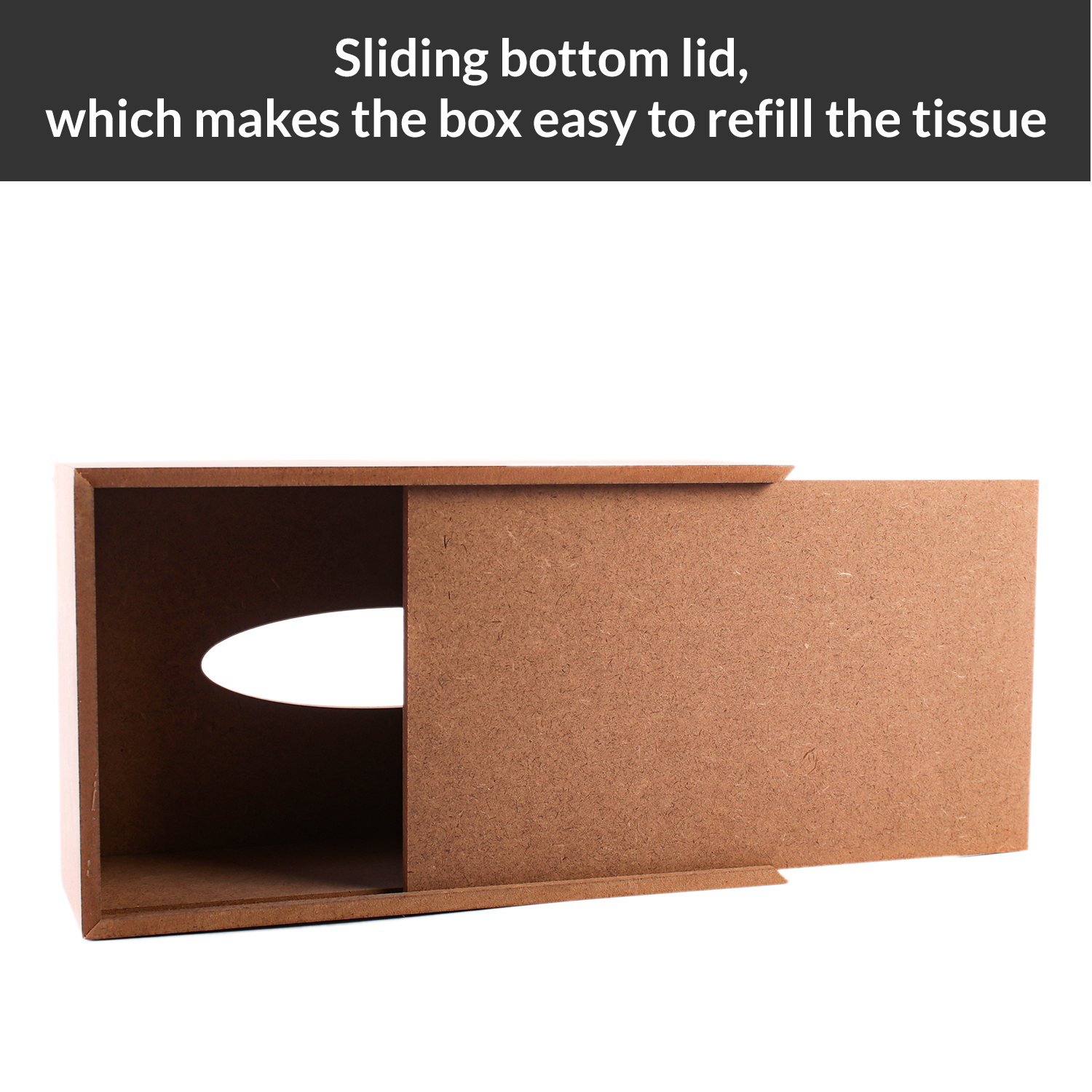 MDF Tissue Box Designed For Origami So Soft Face Tissue 100 Pulls 9 X 3.25 X 5.5Inch 5.5Mm Thick 1Pc