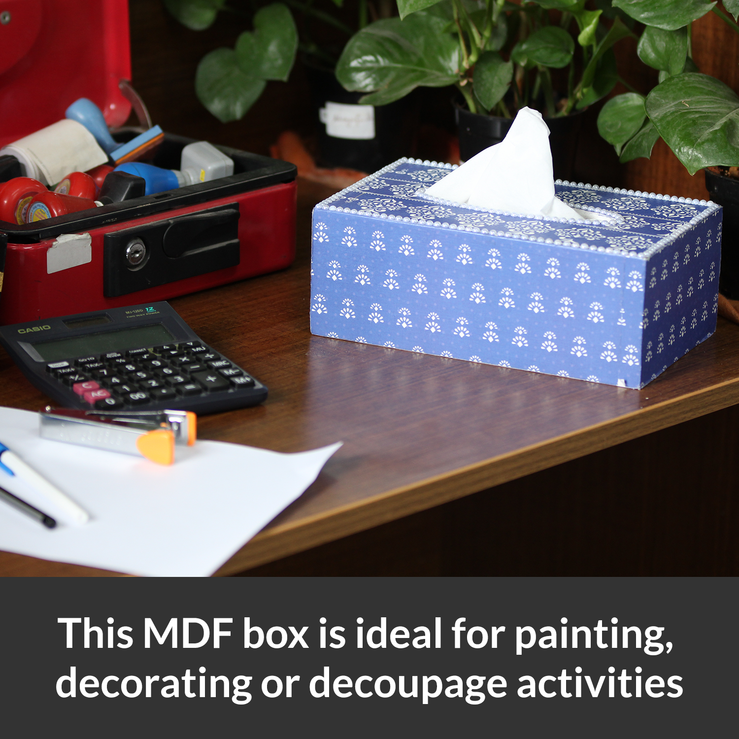 MDF Tissue Box Designed For Origami So Soft Face Tissue 100 Pulls 9 X 3.25 X 5.5Inch 5.5Mm Thick 1Pc