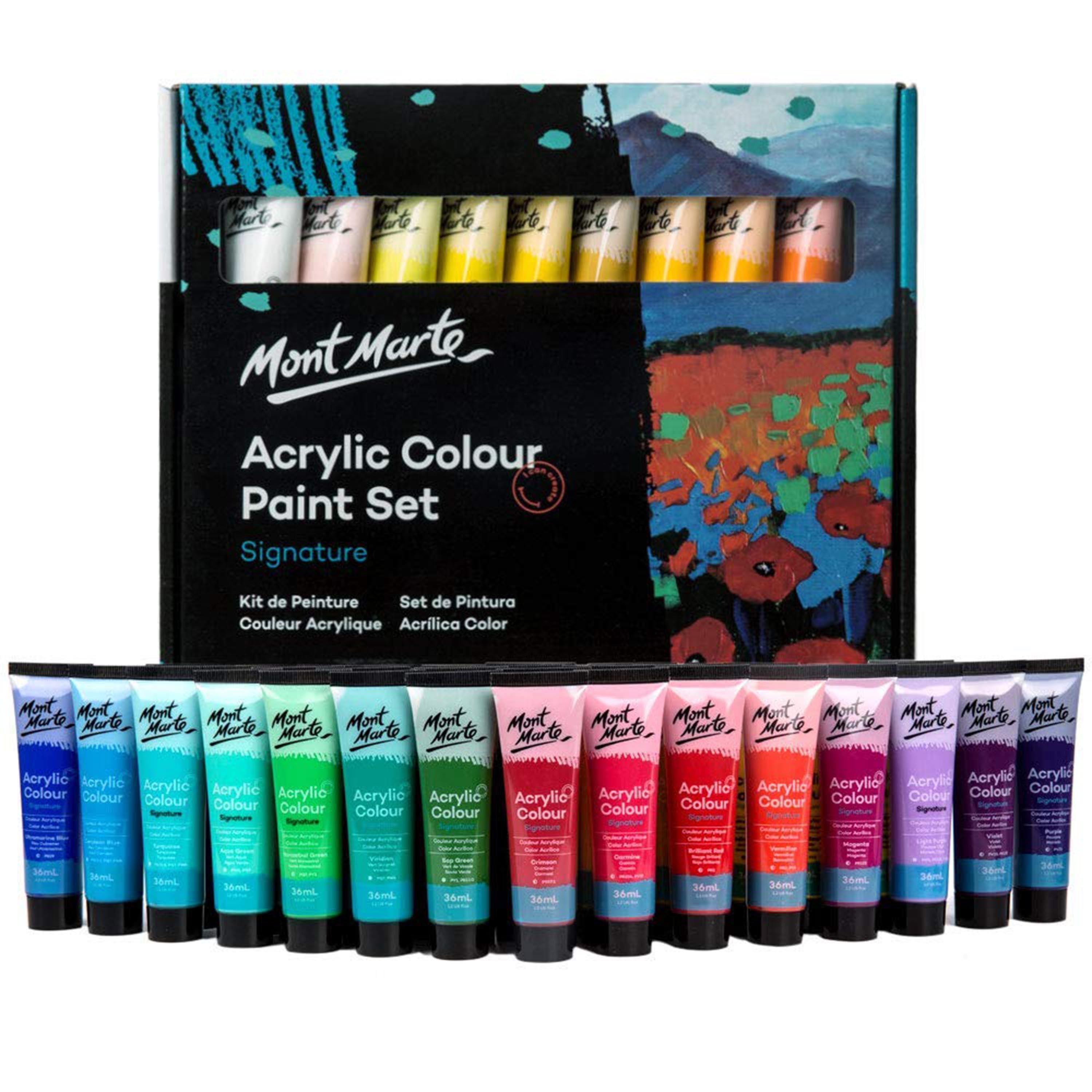 Mont Marte Signature Acrylic Paint Set 36Pc X 36ML