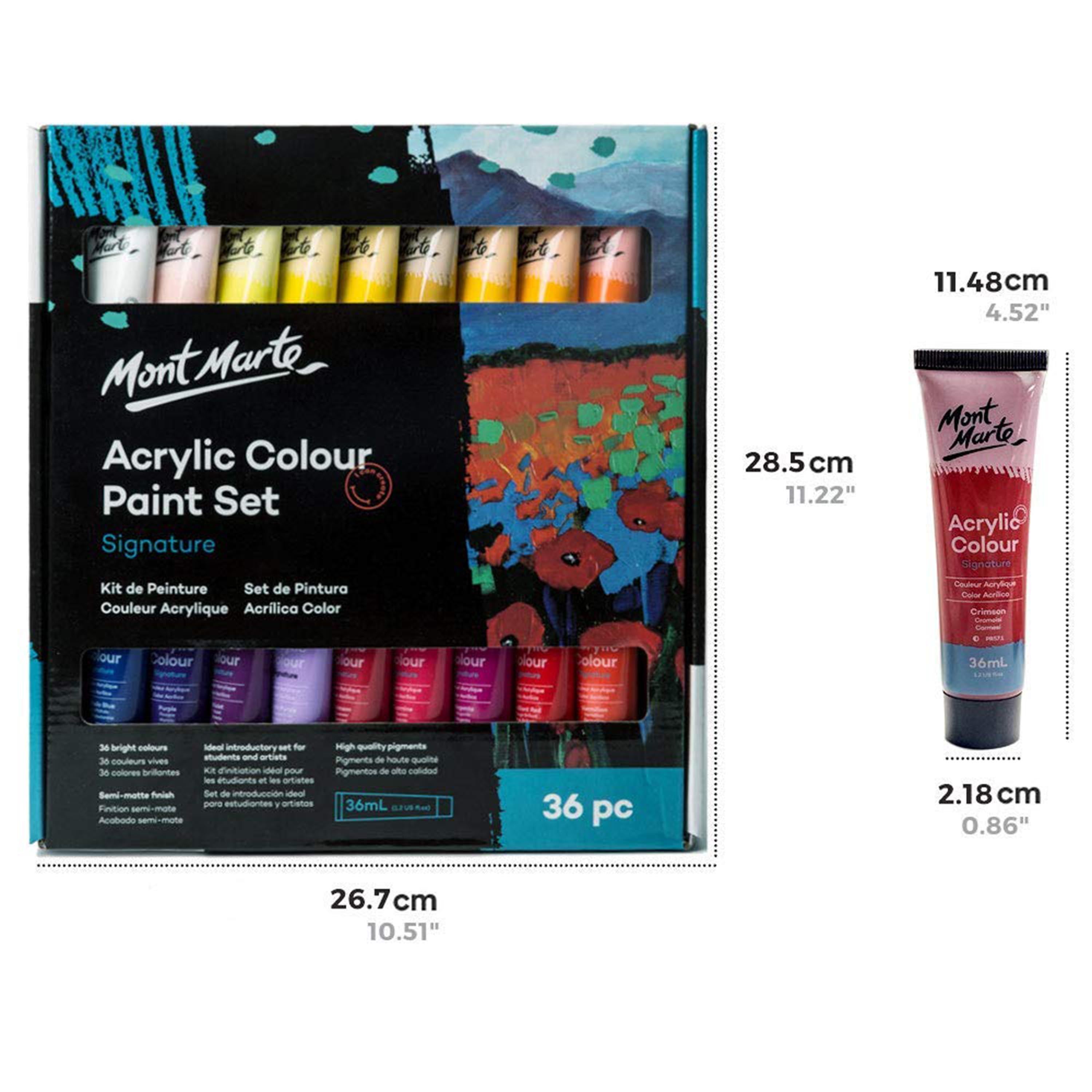 Mont Marte Signature Acrylic Paint Set 36Pc X 36ML