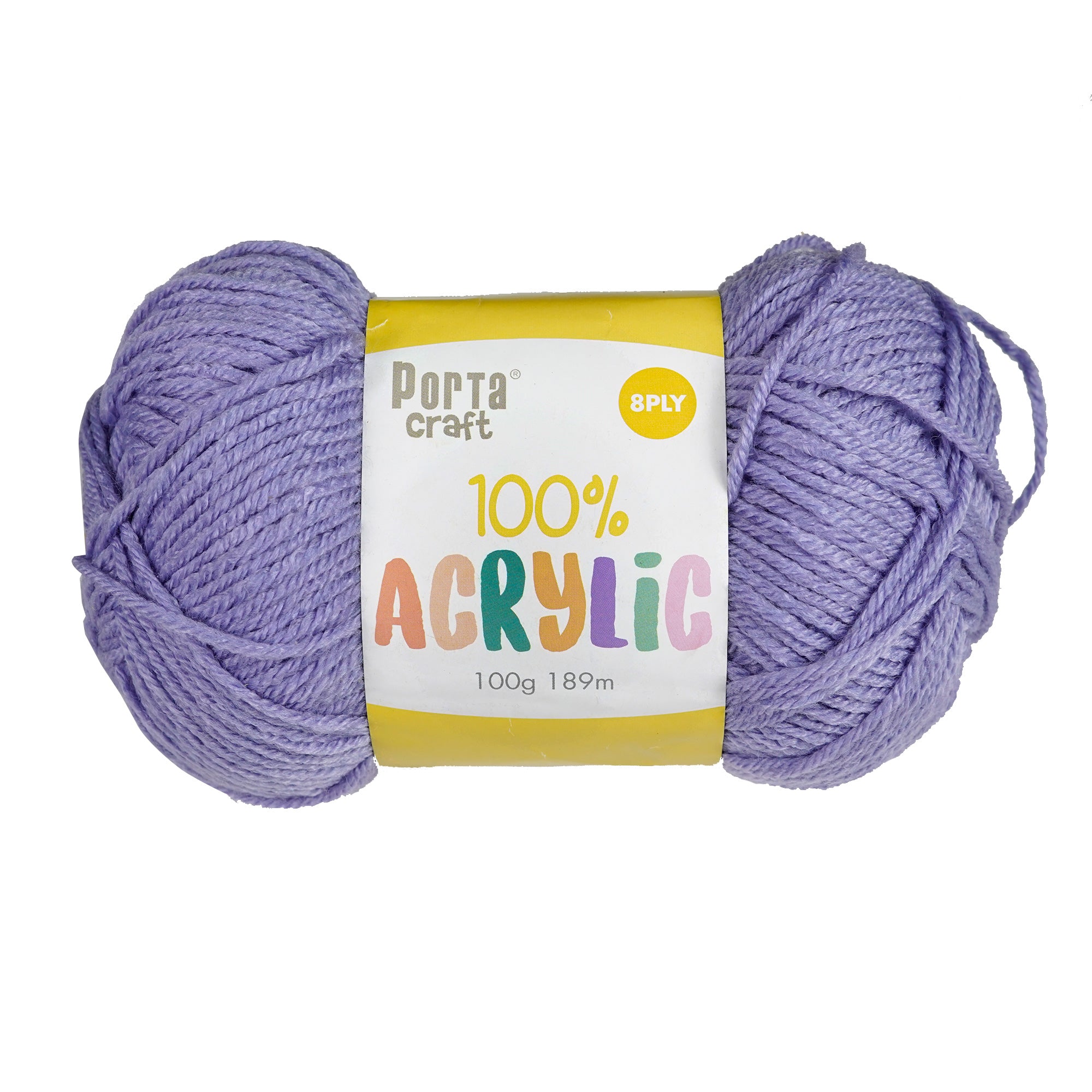 Porta Craft Acrylic Yarn 100% 100Gm 189M 8Ply Lavender
