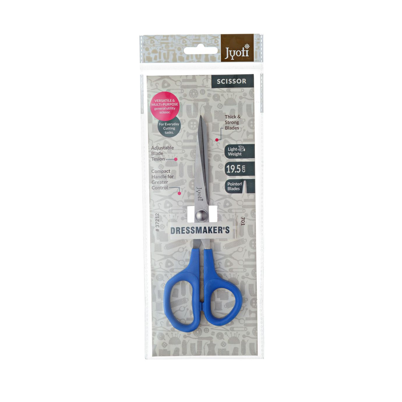 Scissors Large 701 7 Inch 1Pc Blistter Jy