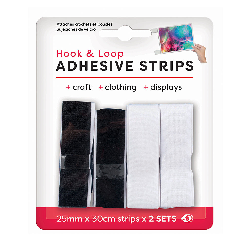 Velcro Adhesive Strips- 25mmx30cm, 2 Sets – Itsy Bitsy