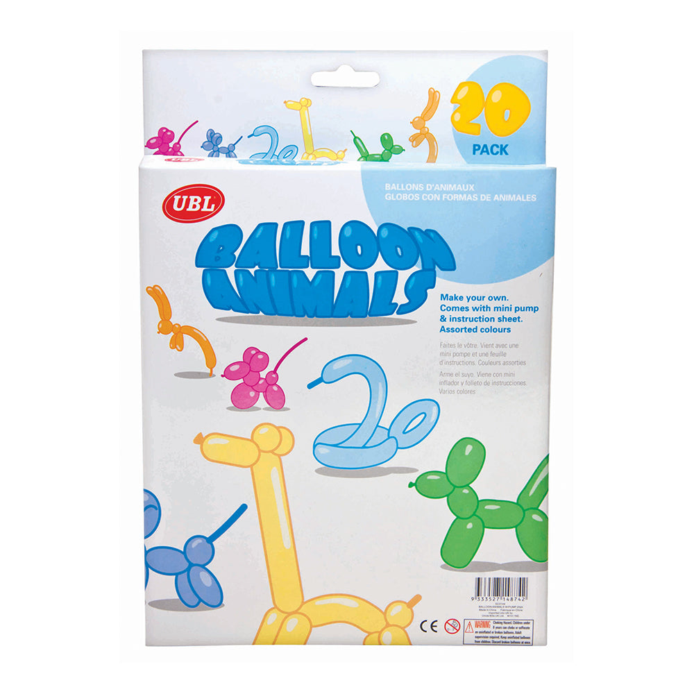 Balloon Animals W/Pump Sc0144 20Pcs Ub