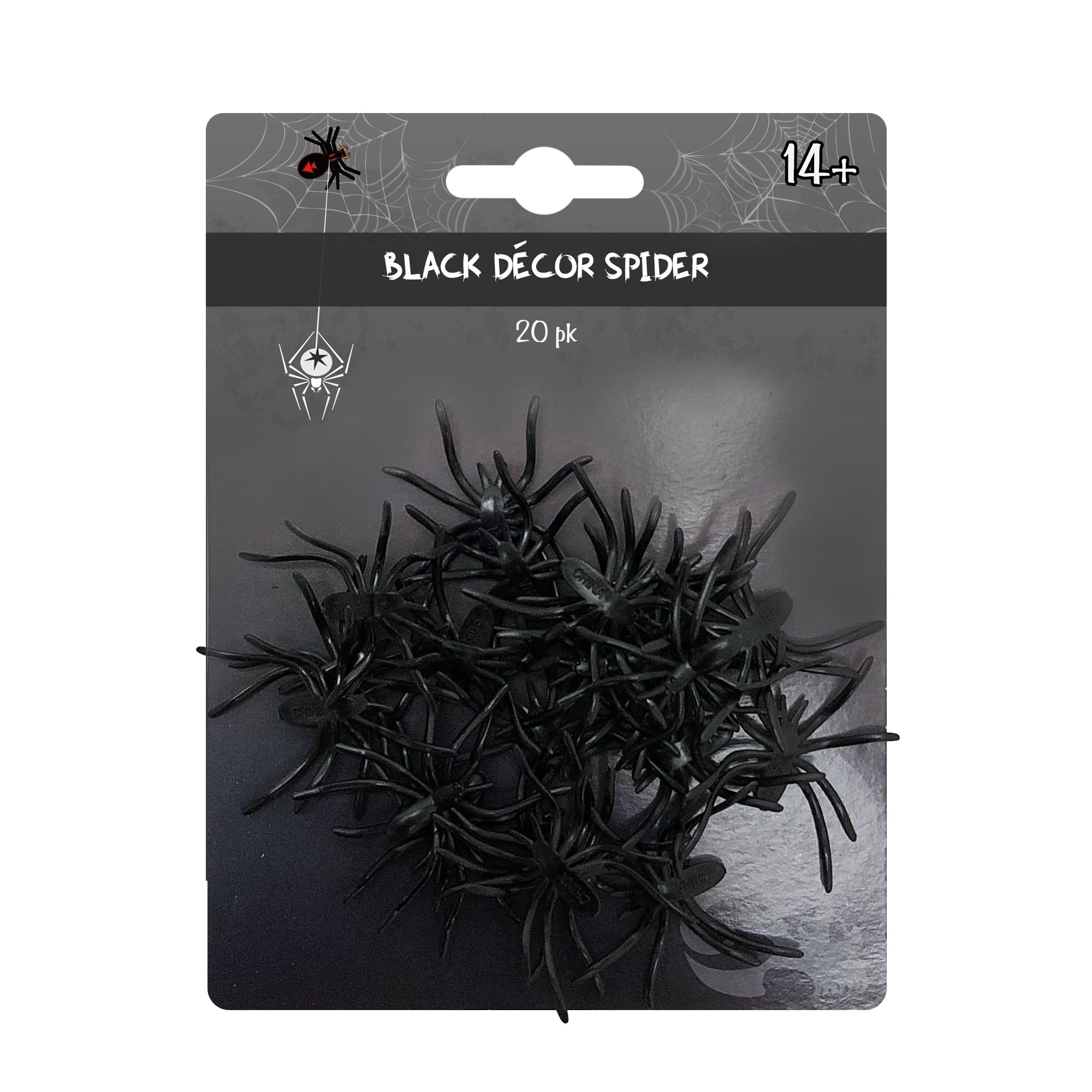 Decorative Black Spiders 20Pc