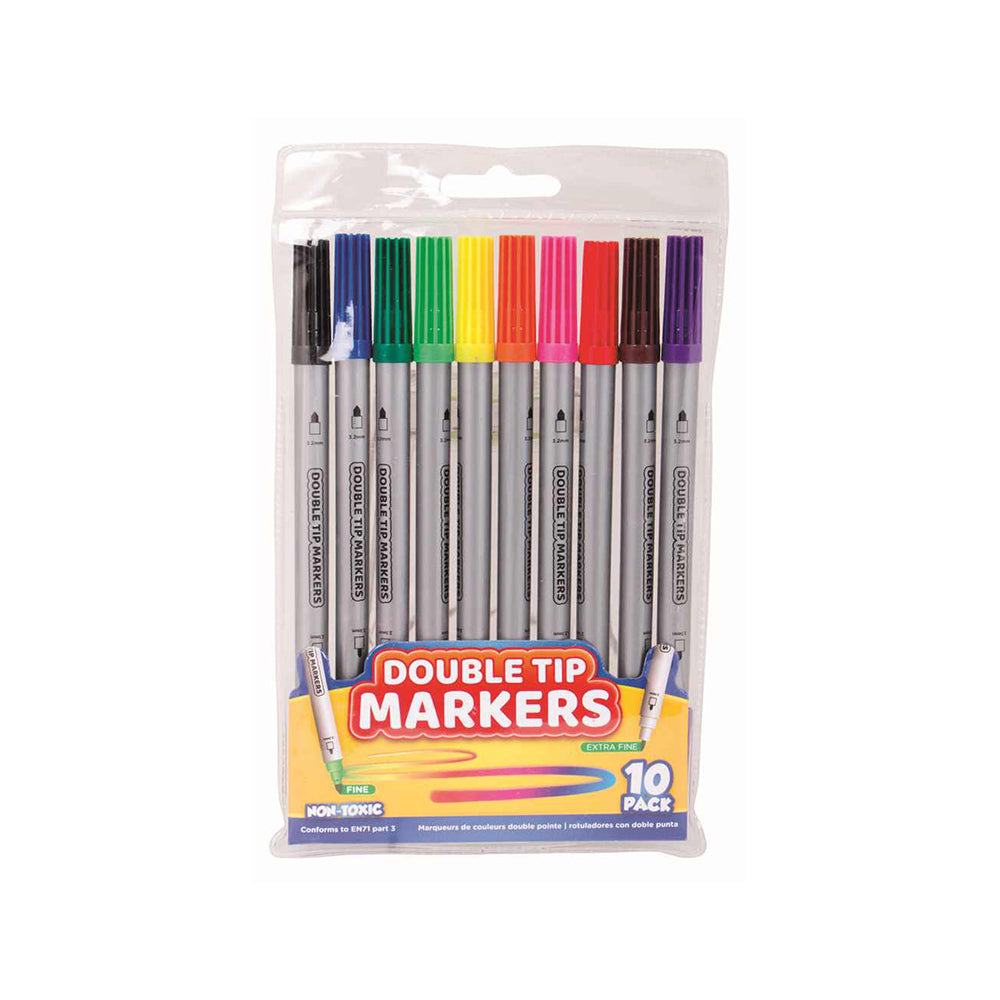 Double Tip Markers Set 3.2Mm/2.1Mm 10 Shades 1Pk Ub – Itsy Bitsy