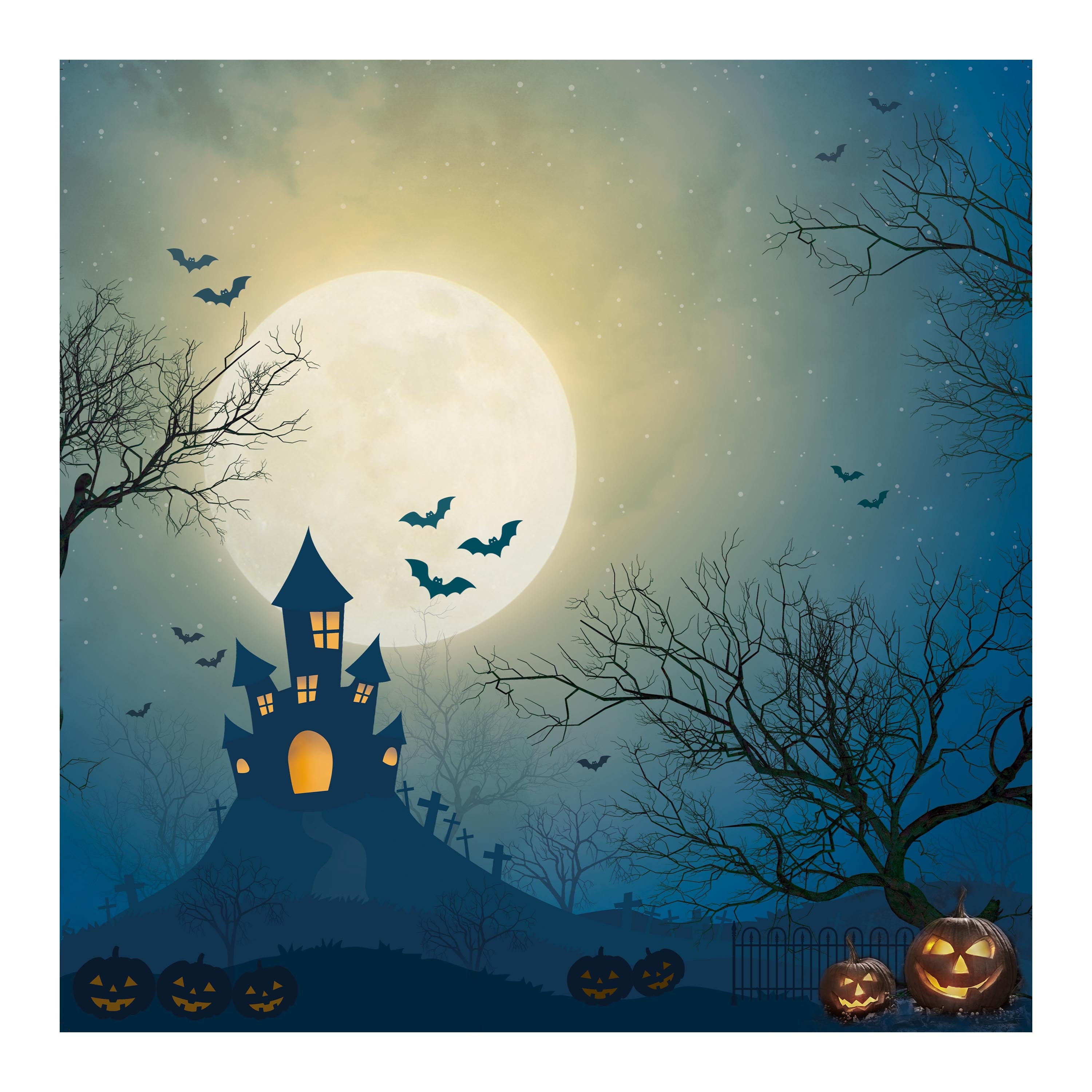 6 x 6 inch Printed Cardstock pack- Halloween, 24 Sheets, 12 Designs, 250 gsm