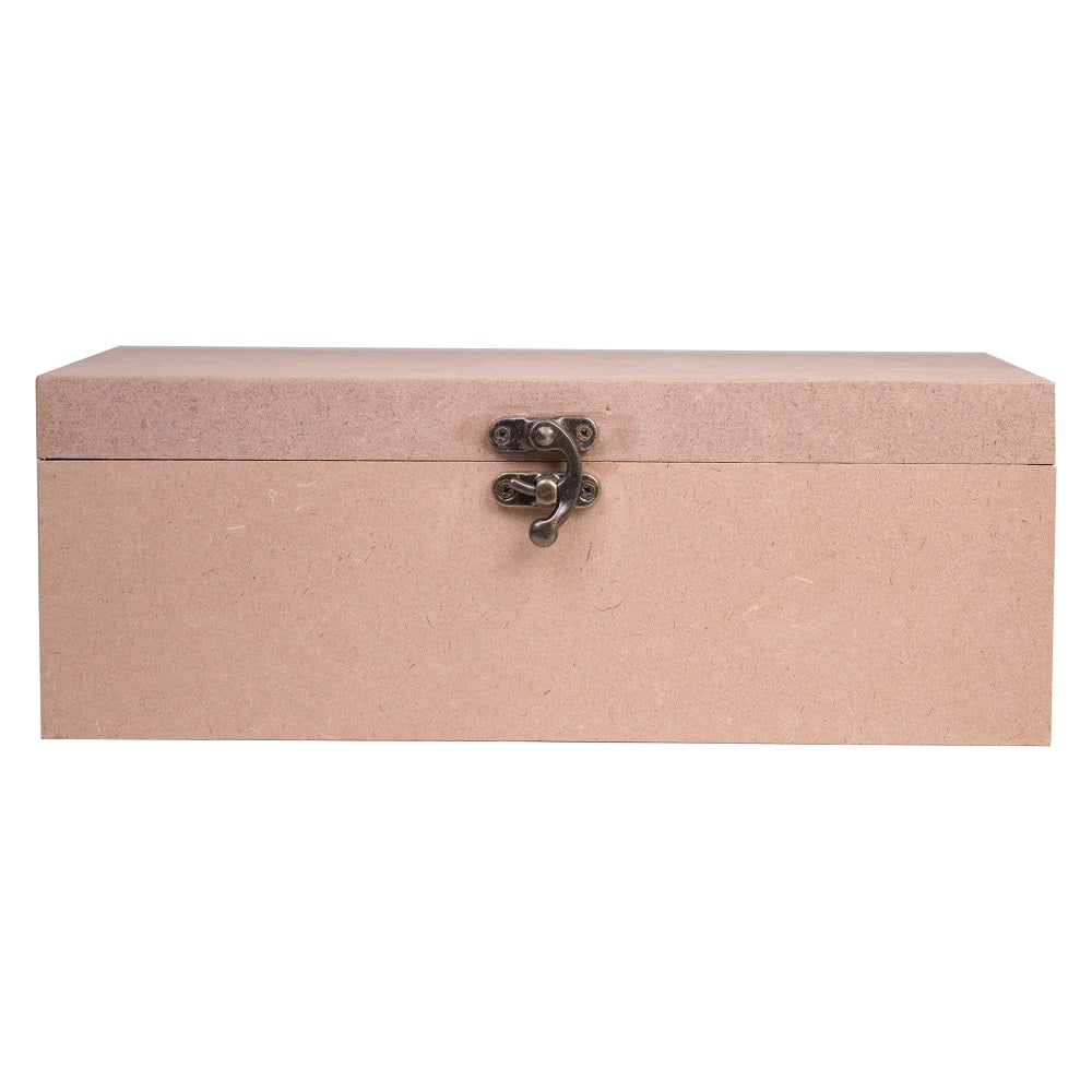 MDF Box With Latch Rectangle 10 X 5 X 3.5Inch 5.5Mm Thick 1Pc