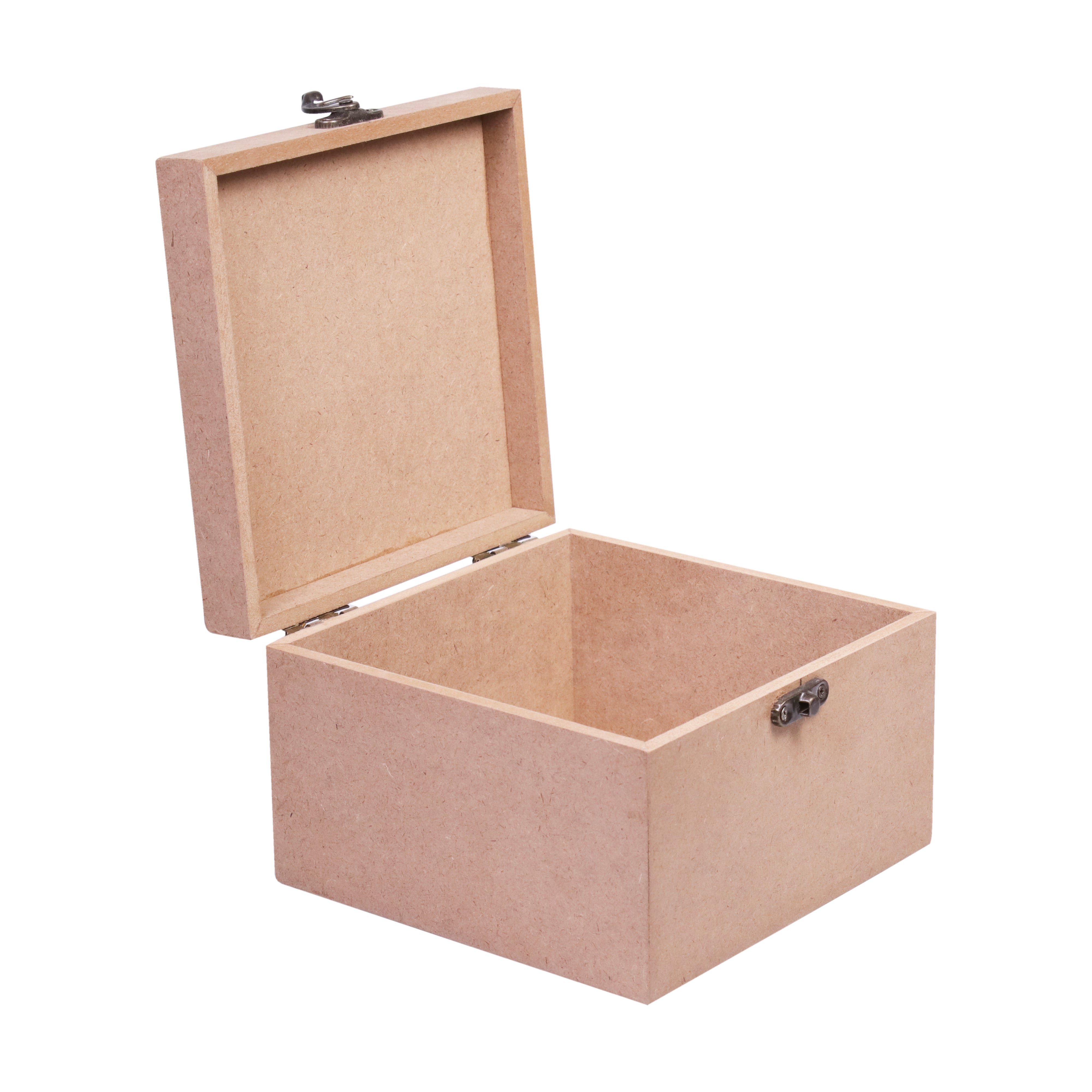 MDF Box With Latch Rectangle 6 X 6 X 4Inch 5.5Mm Thick 1Pc Sw Lb