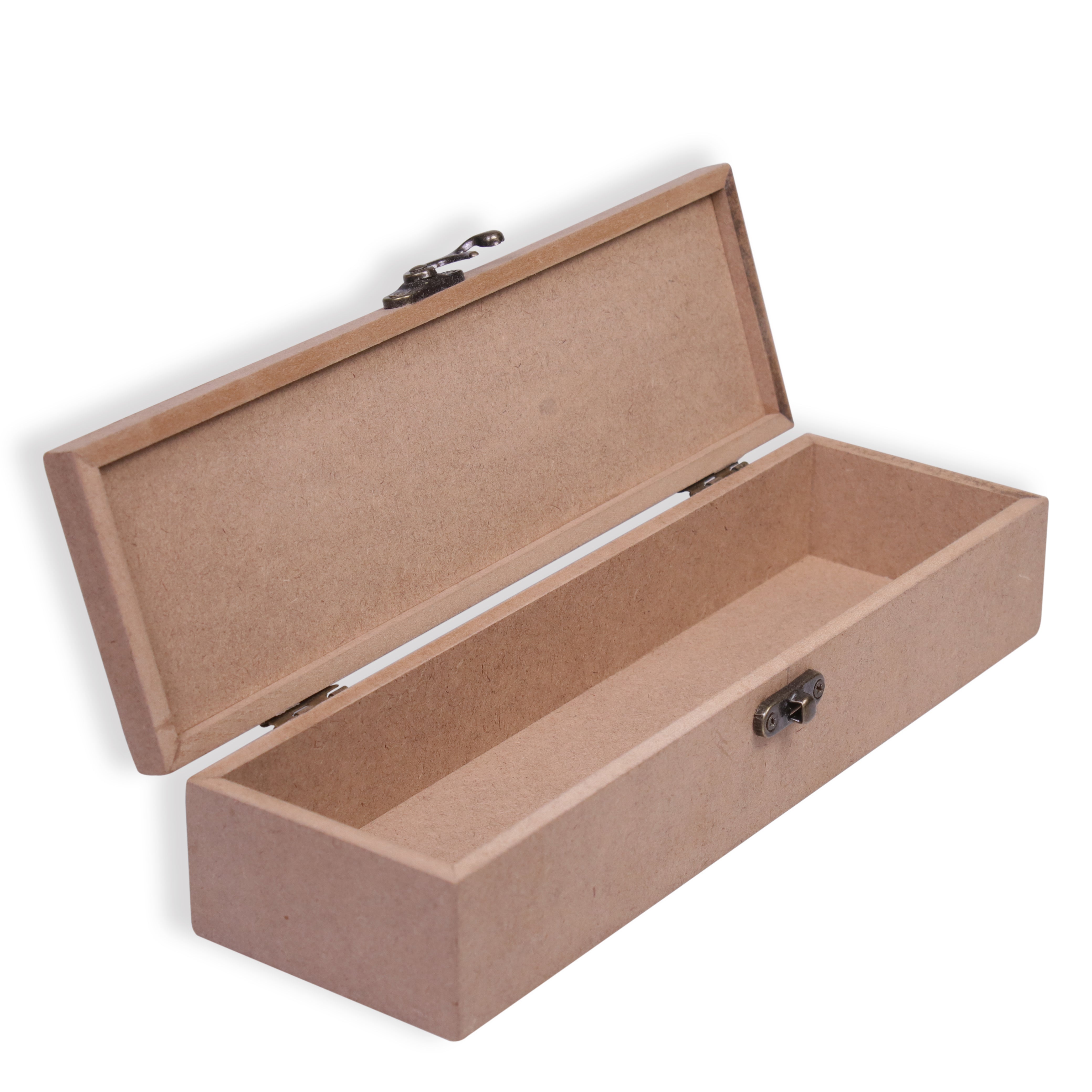 MDF Box With Latch Rectangle 10 X 3 X 2Inch 5.5Mm Thick 1Pc Sw Lb