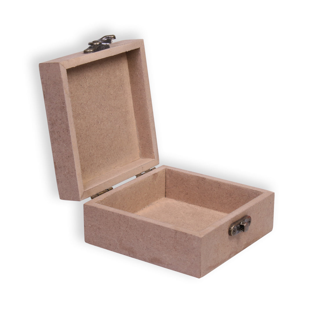 MDF Box With Latch Square 4 X 4 X 2Inch 5.5Mm Thick 1Pc Sw Lb