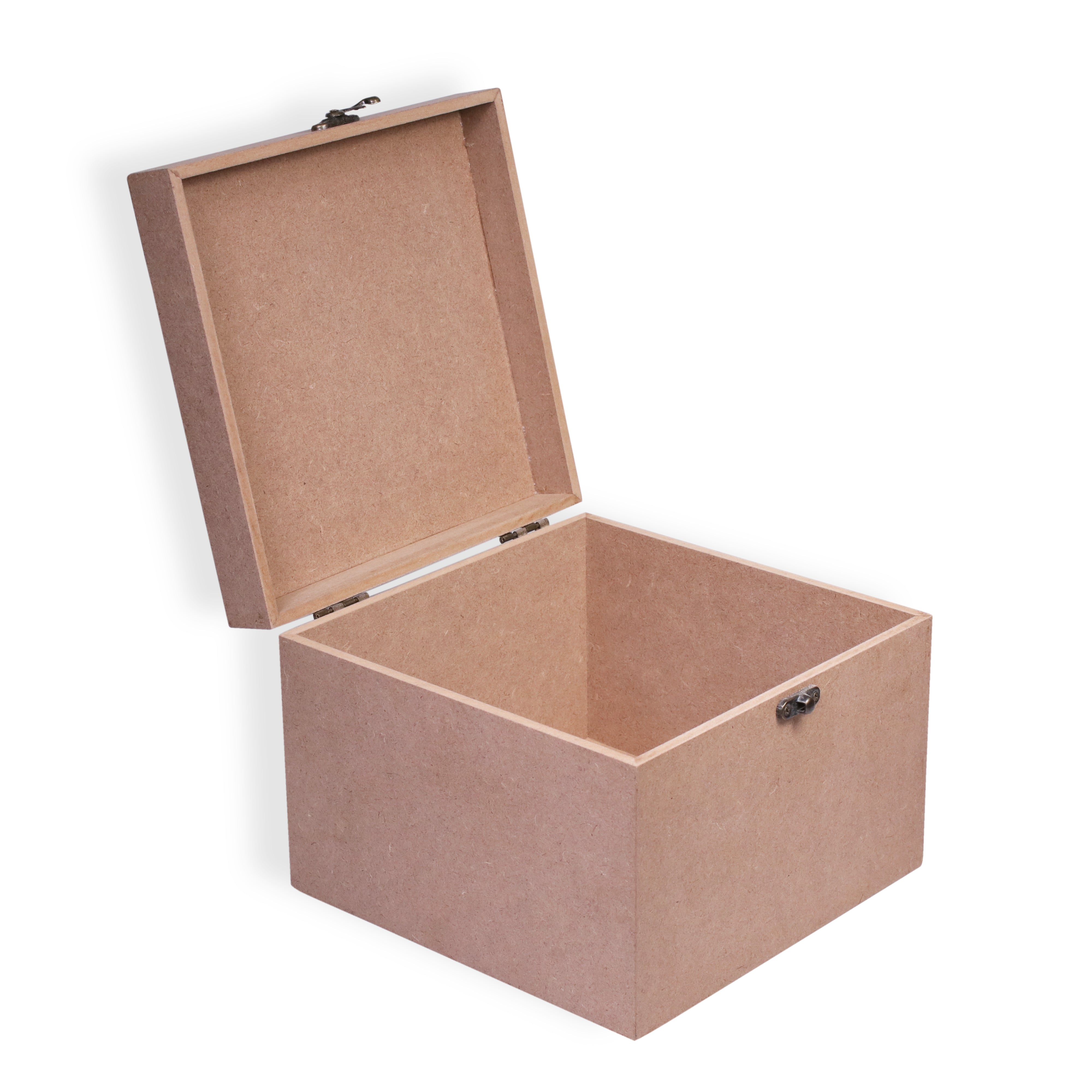 MDF Box With Latch Rectangle 8 X 8 X 6Inch 5.5Mm Thick 1Pc Sw Lb