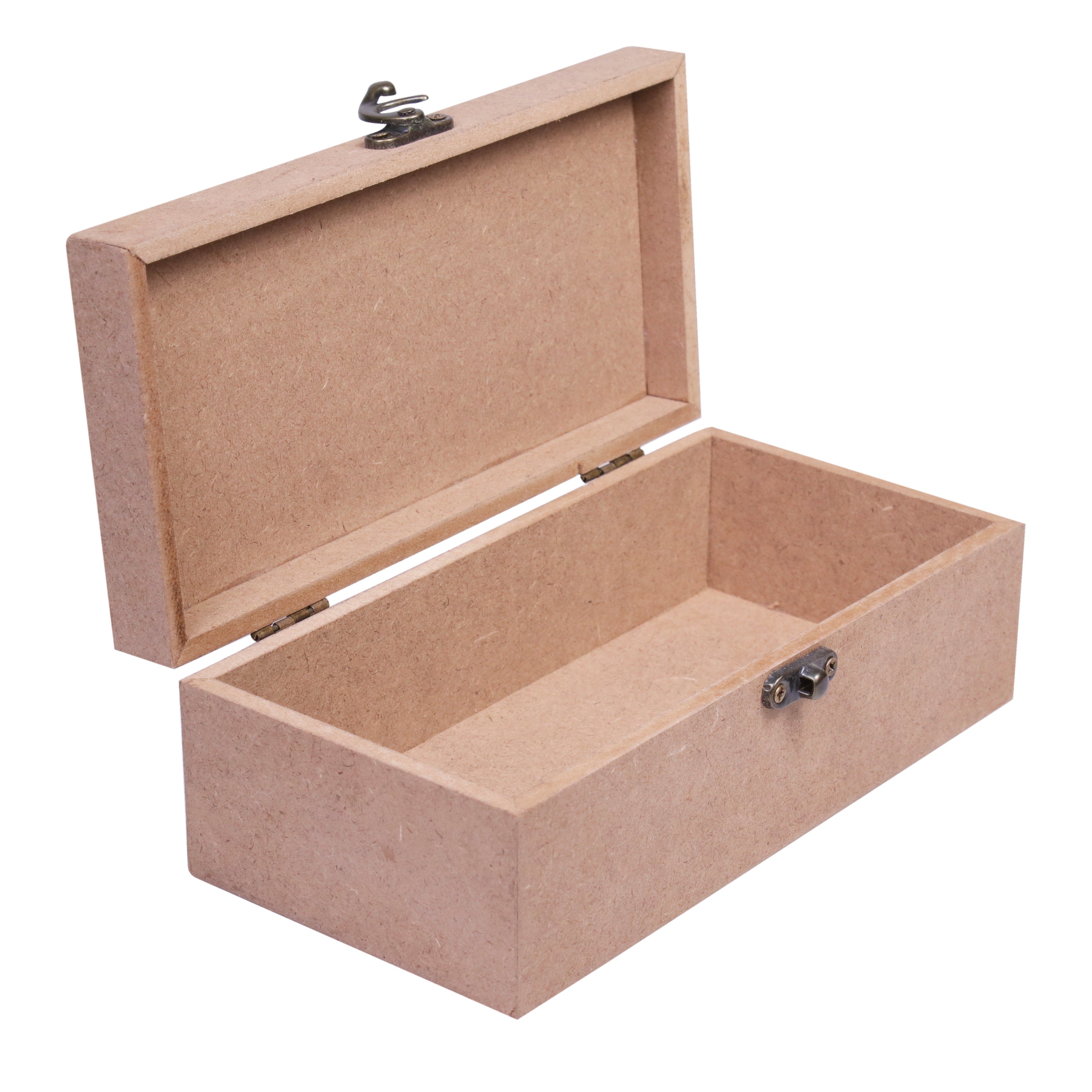 MDF Box With Latch Rectangle 8 X 4 X 2.75Inch 5.5Mm Thick 1Pc Sw Lb