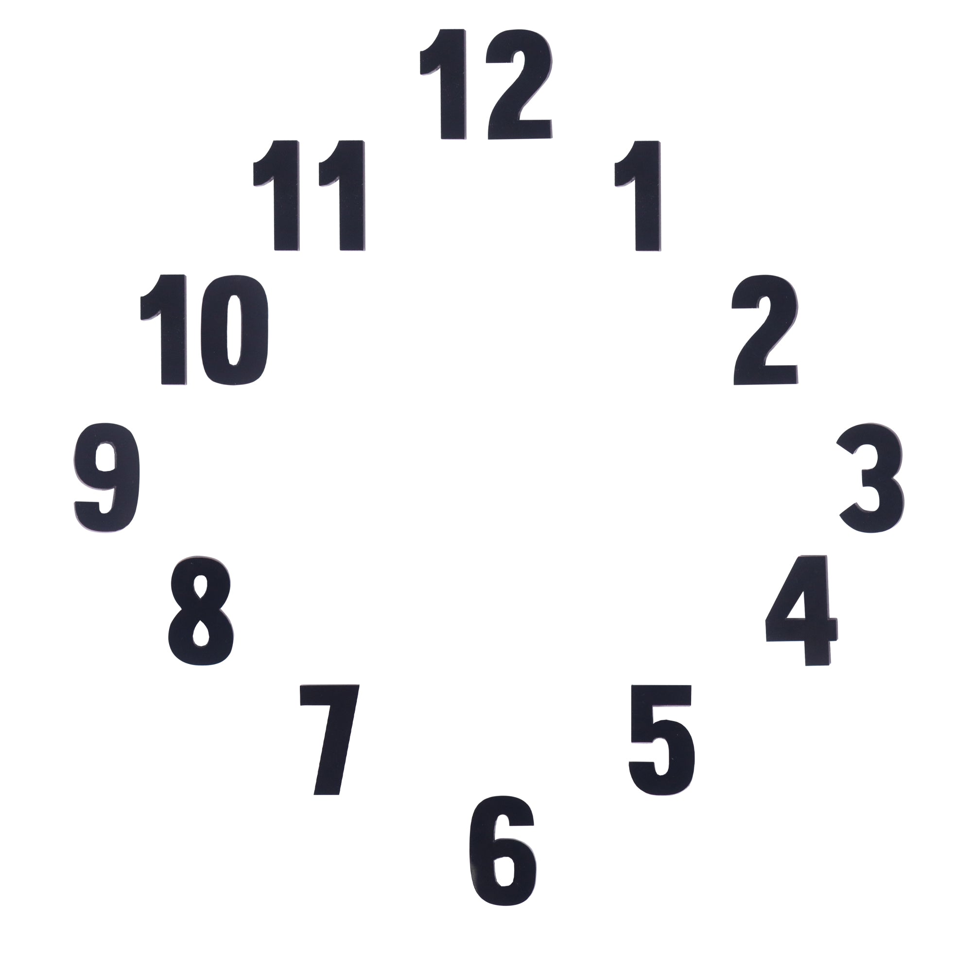 Clock Acrylic Numbers Black 1inch 2.7mm Thick 15pc