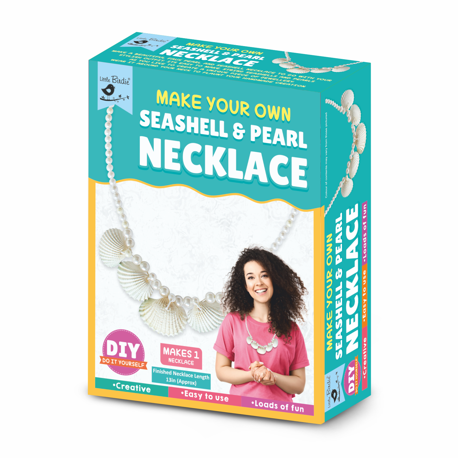 Diy Your Own Seashell & Pearl Necklace Kit 1 Box