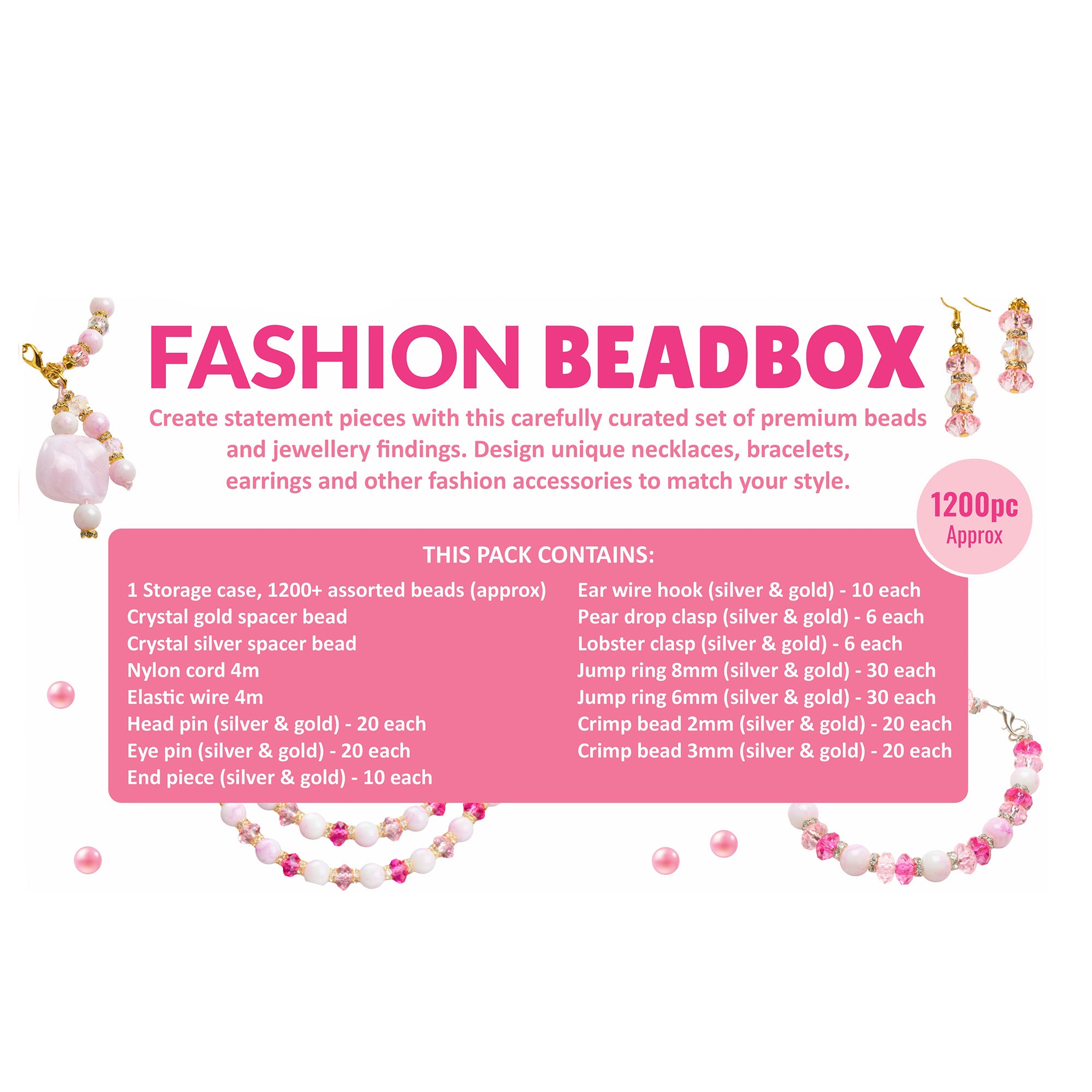 DIY Jewellery Artistry Kit Pink Passion 16 Cavity 1BOX