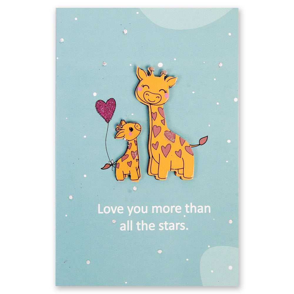 Mother's day Card And Envelop Love you more than all the stars 4 x 6inch 1pc