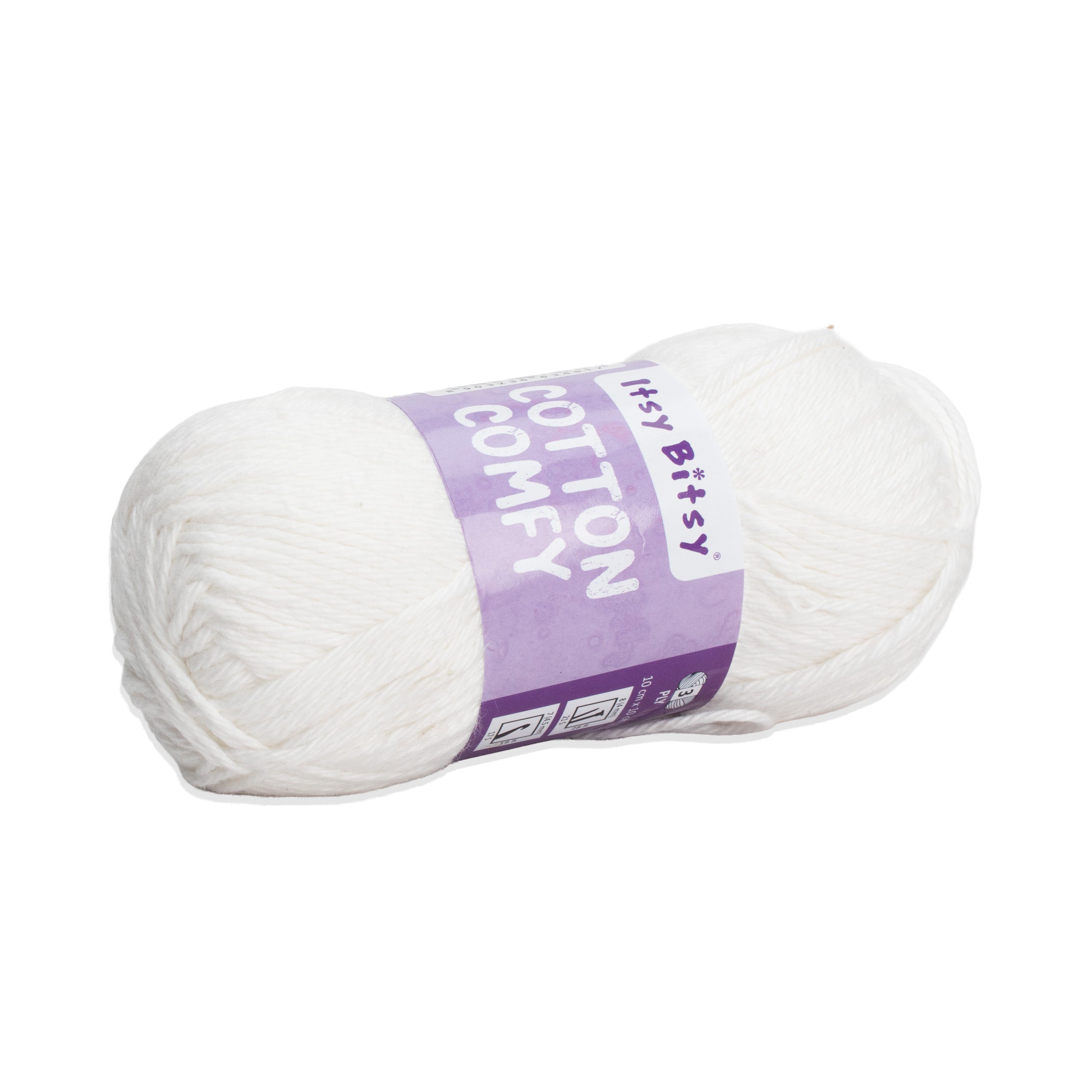 Cotton Comfy Knitting/Crochet Yarn 100% Cotton White 169m 100g
