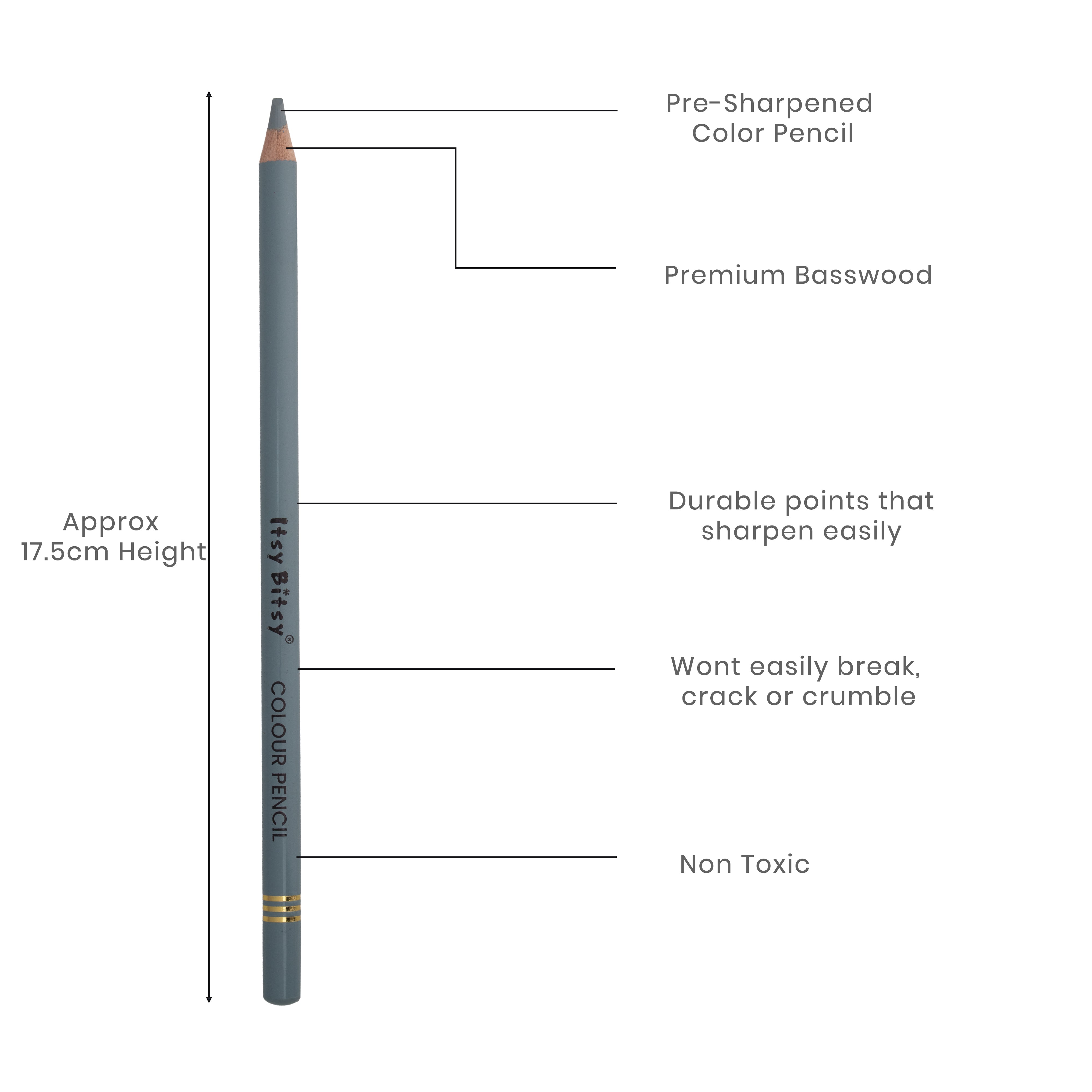 Premium Artist Colour Pencil 1pc - Cold Grey