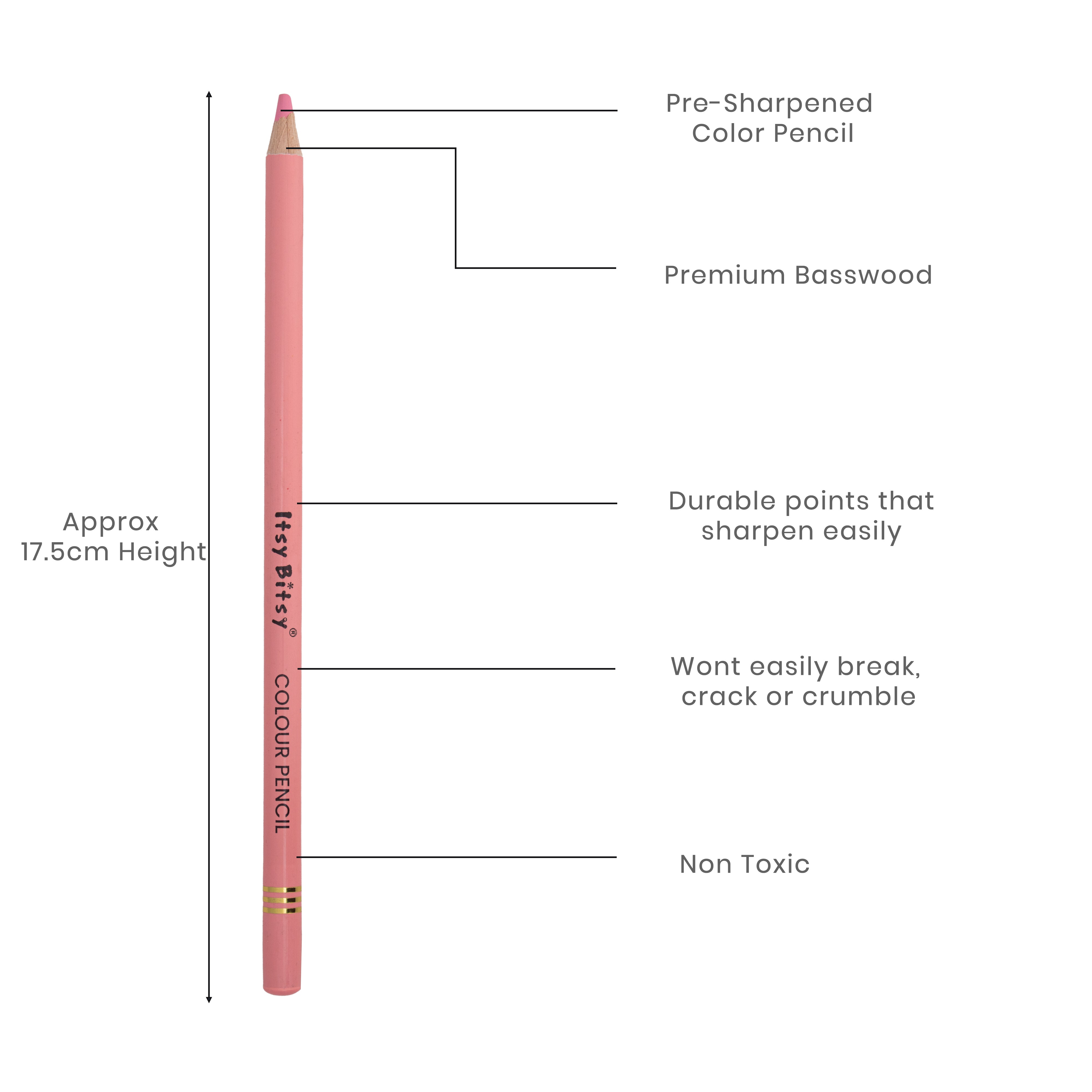 Premium Artist Colour Pencil 1pc - Blush Pink