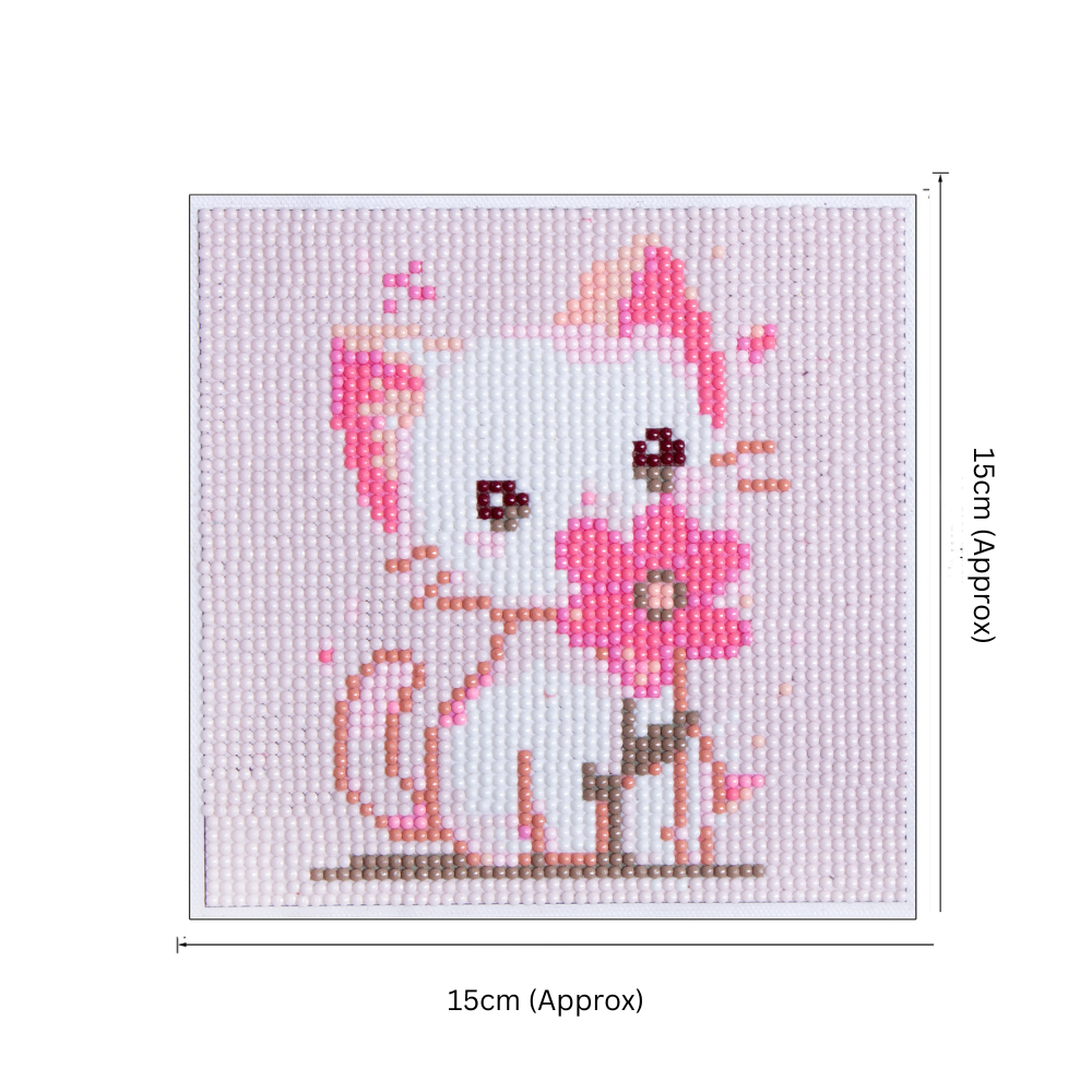 5D Diamond Painting Kit Cat 15 X 15cm 1pc
