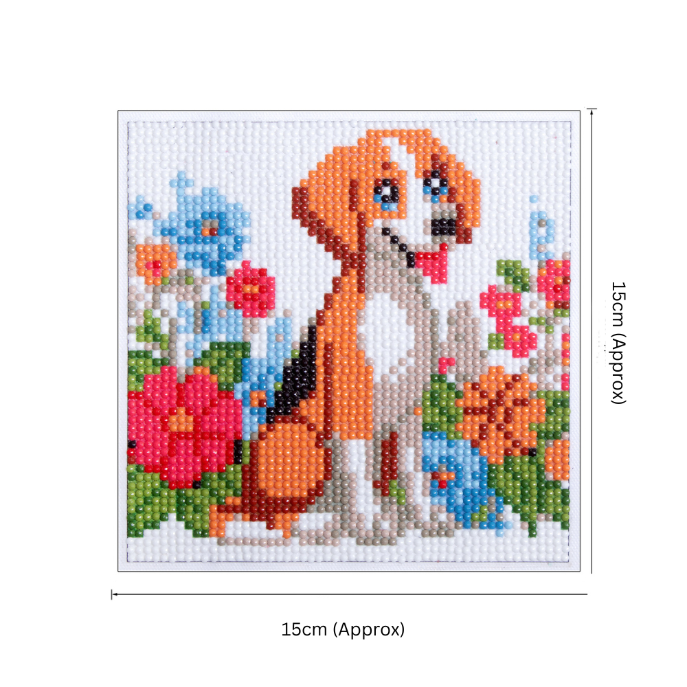 5D Diamond Painting Kit Dog 15 X 15cm 1pc