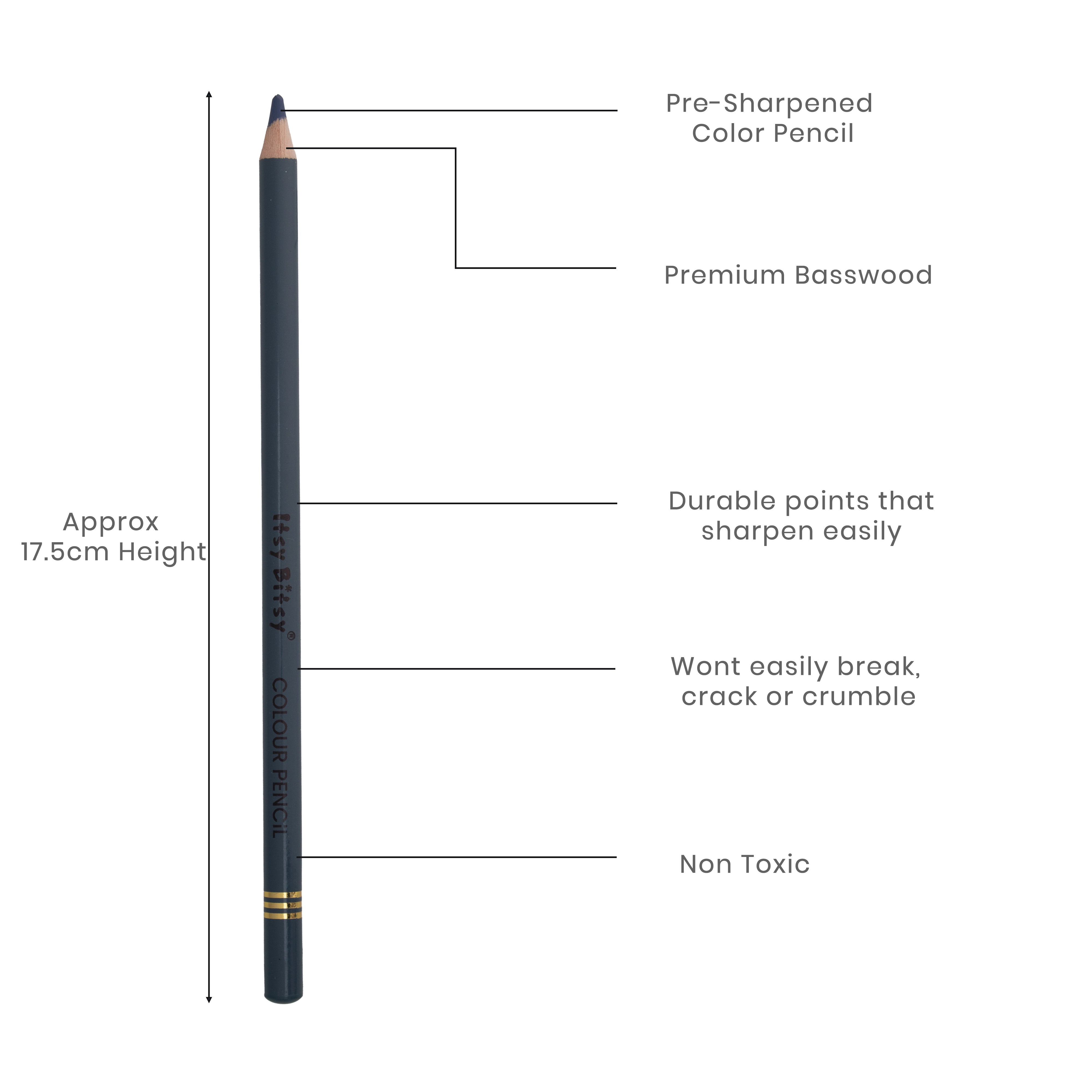 Premium Artist Colour Pencil 1pc - Purple Gray