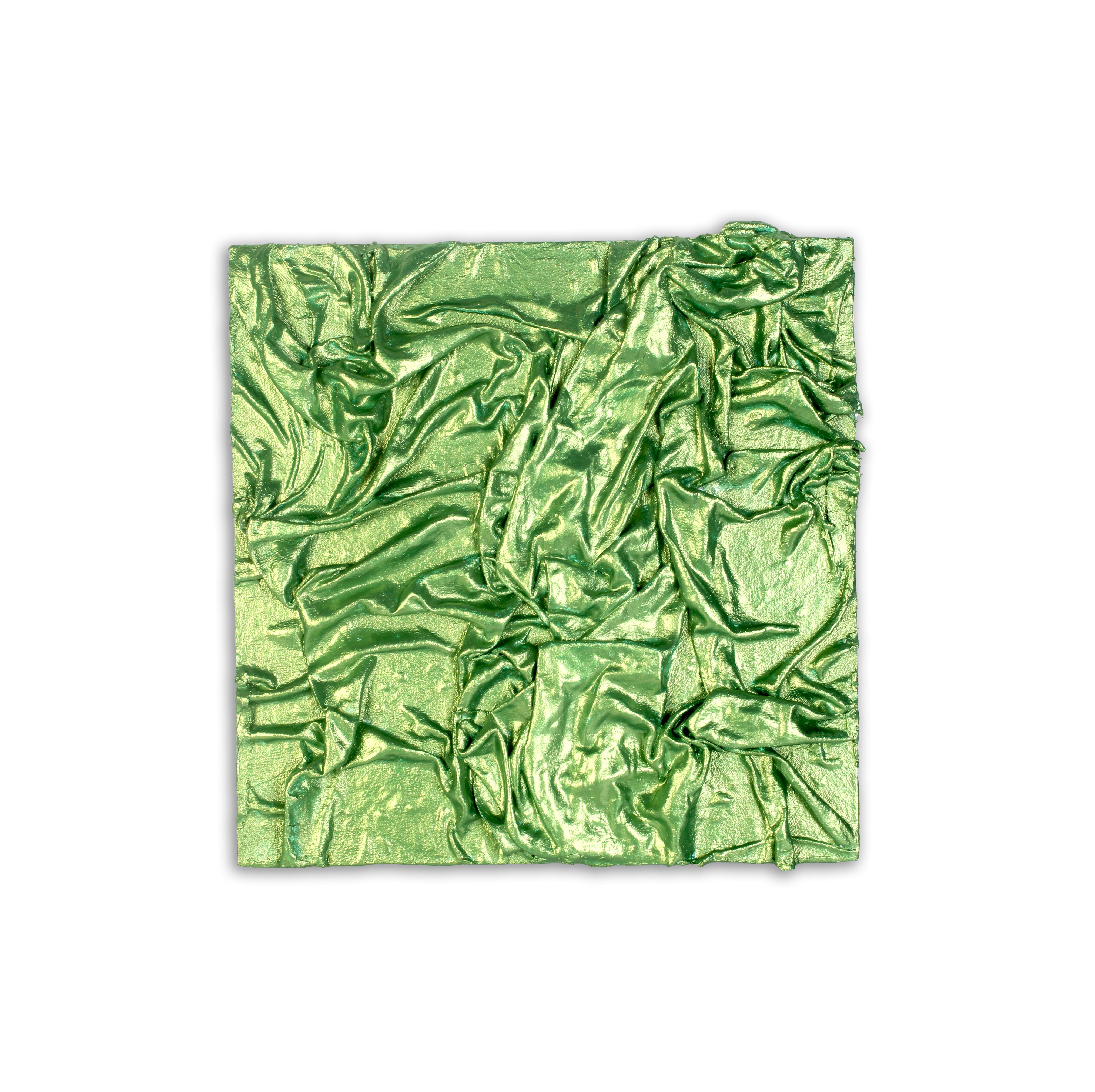 Wall Decor Faux Leather Art Green Sheen Approx H12 X L12 X D0.78inch 1pc