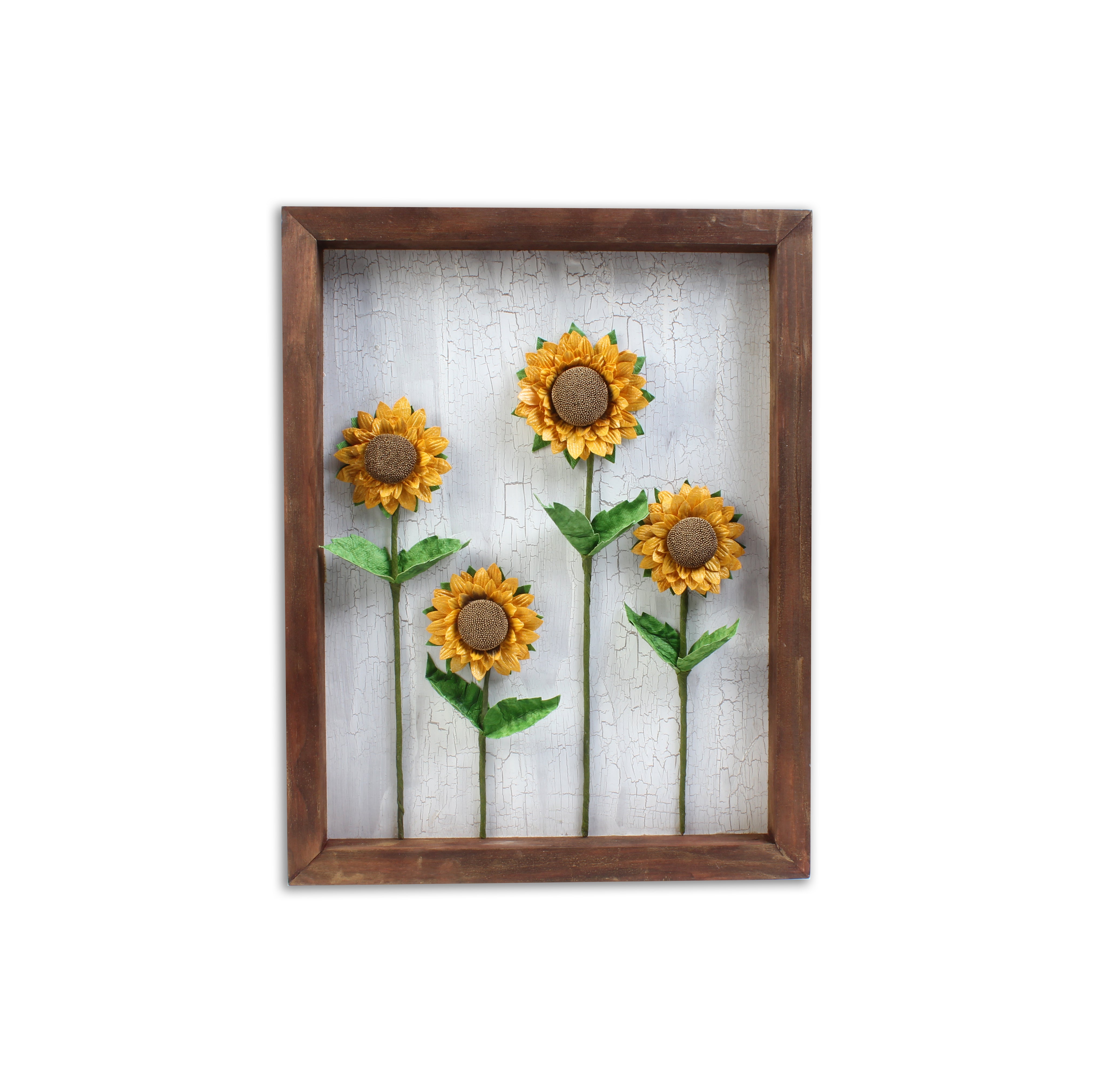 Wall Decor Handmade Sunflower Field 3D Floral Art with Metallic Effect Approx H14 X L11 X D0.98inch