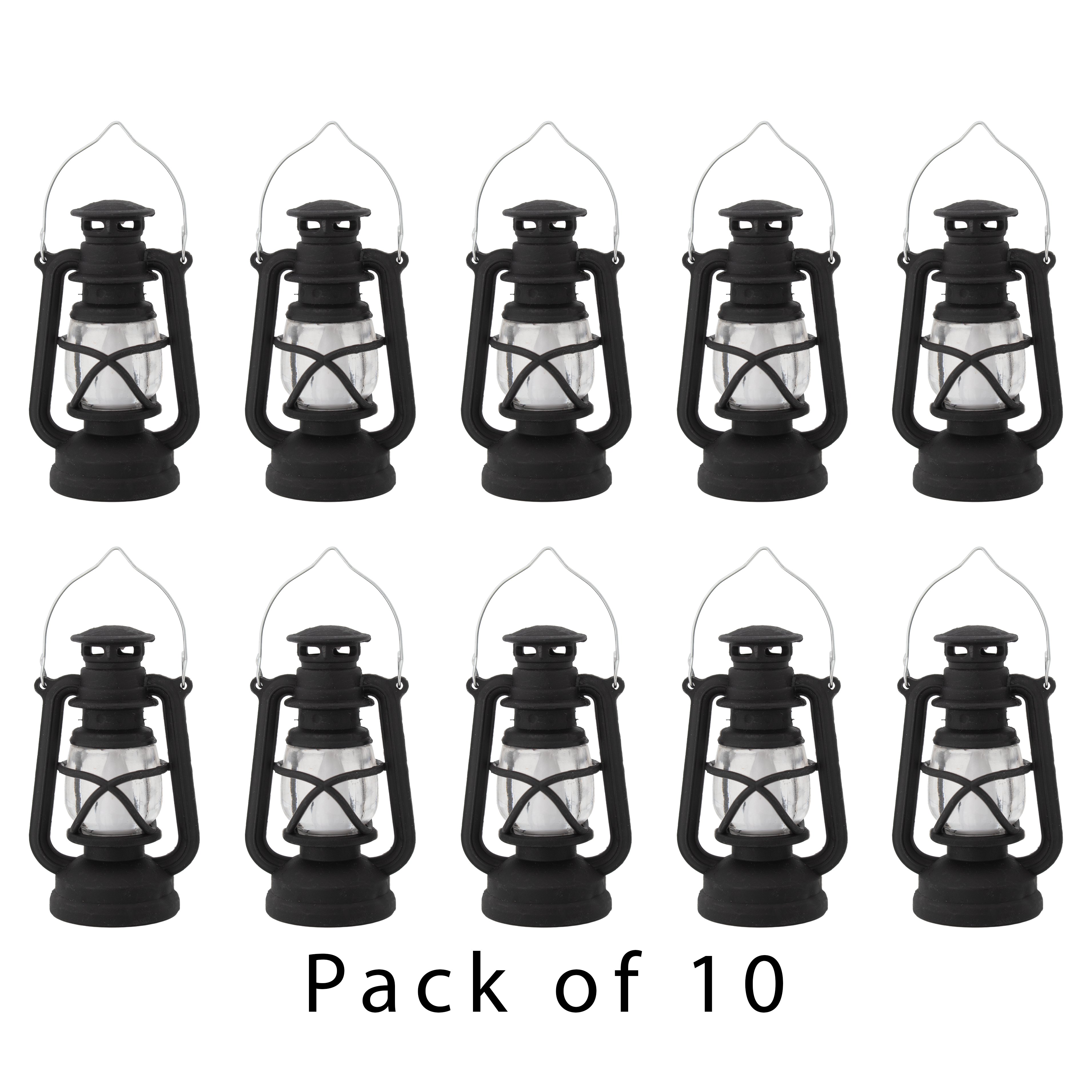 Mini Camping Lantern Black 6cm 10pc IB