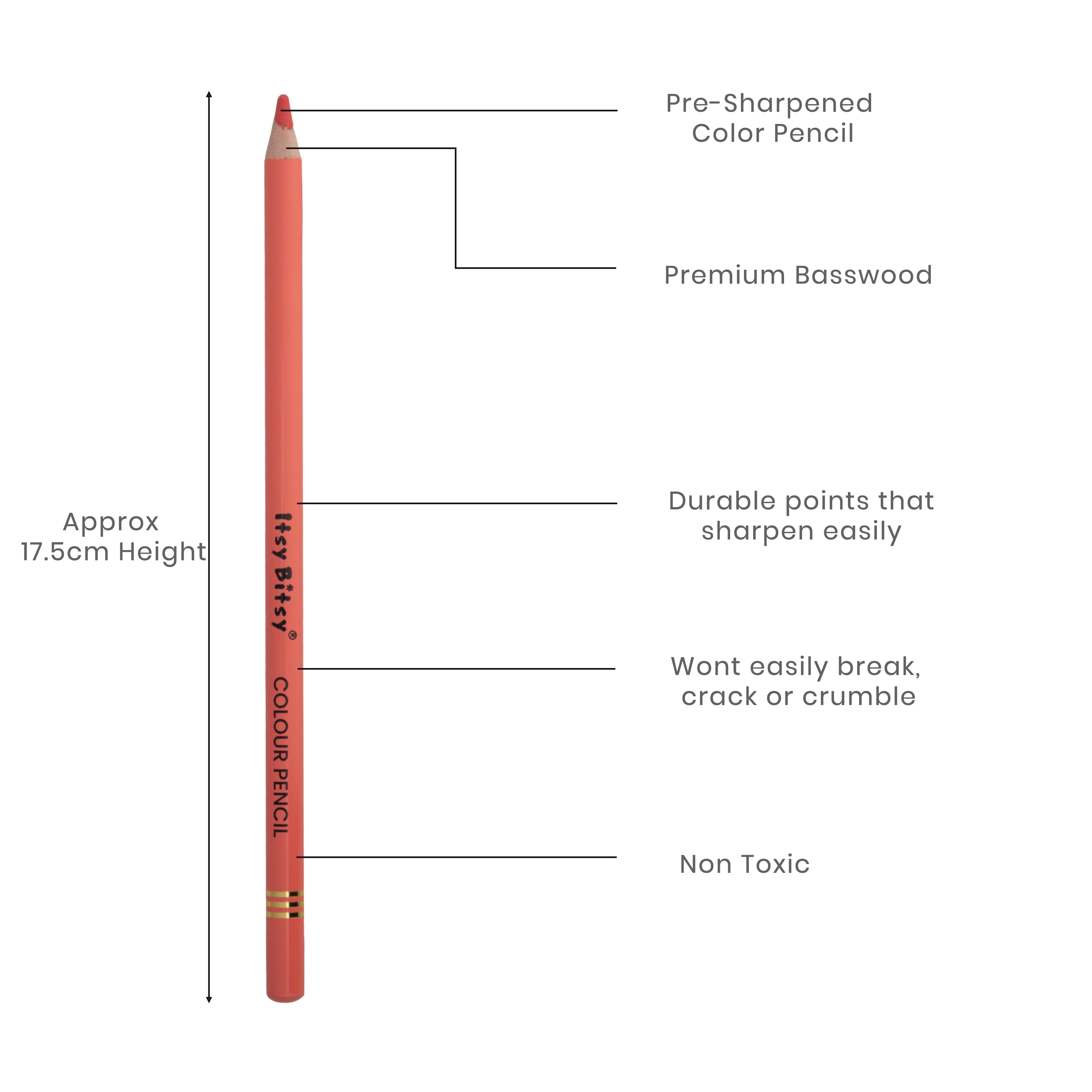 Premium Artist Colour Pencil 1pc - Sunset Red