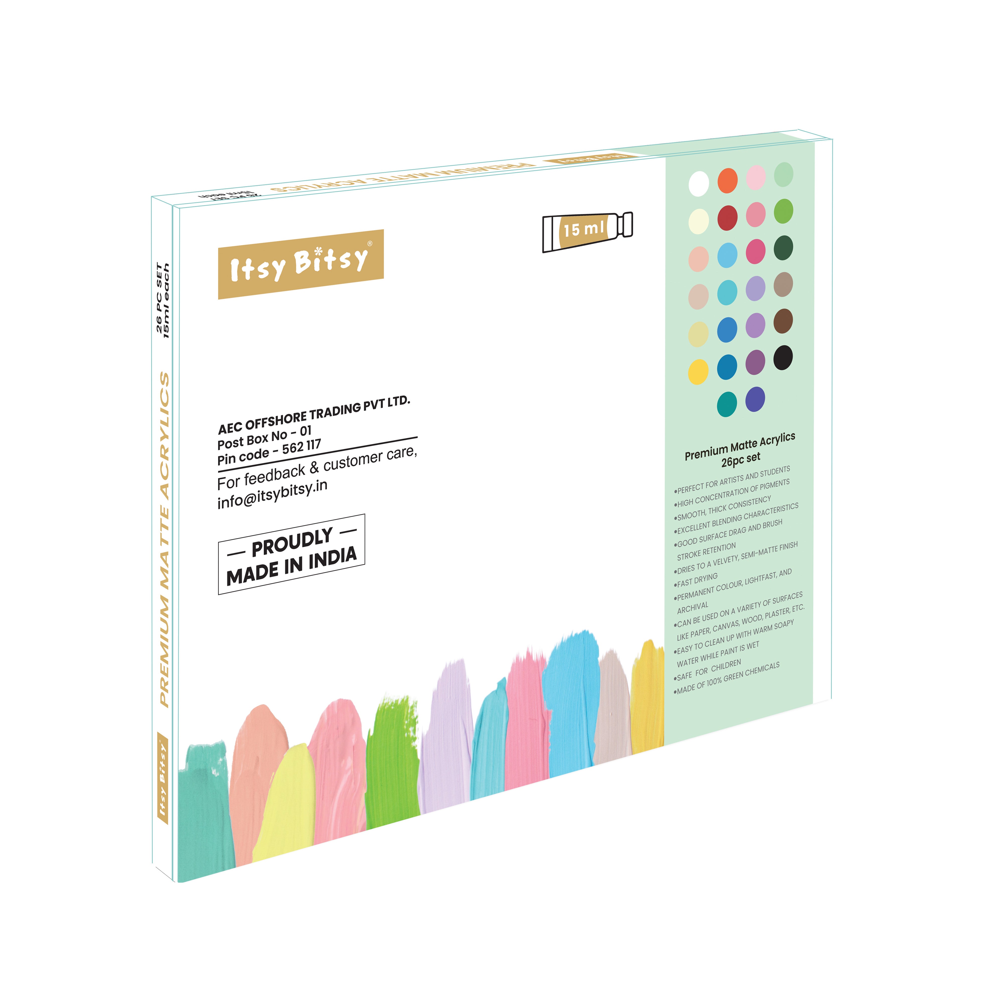 Premium Matte Acrylics Set 26 Colors X 15ml each