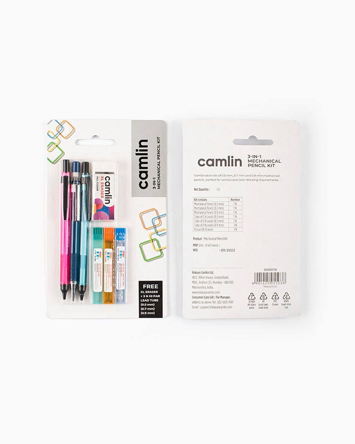 Tri Mech Pack Mechanical Pencils Camlin