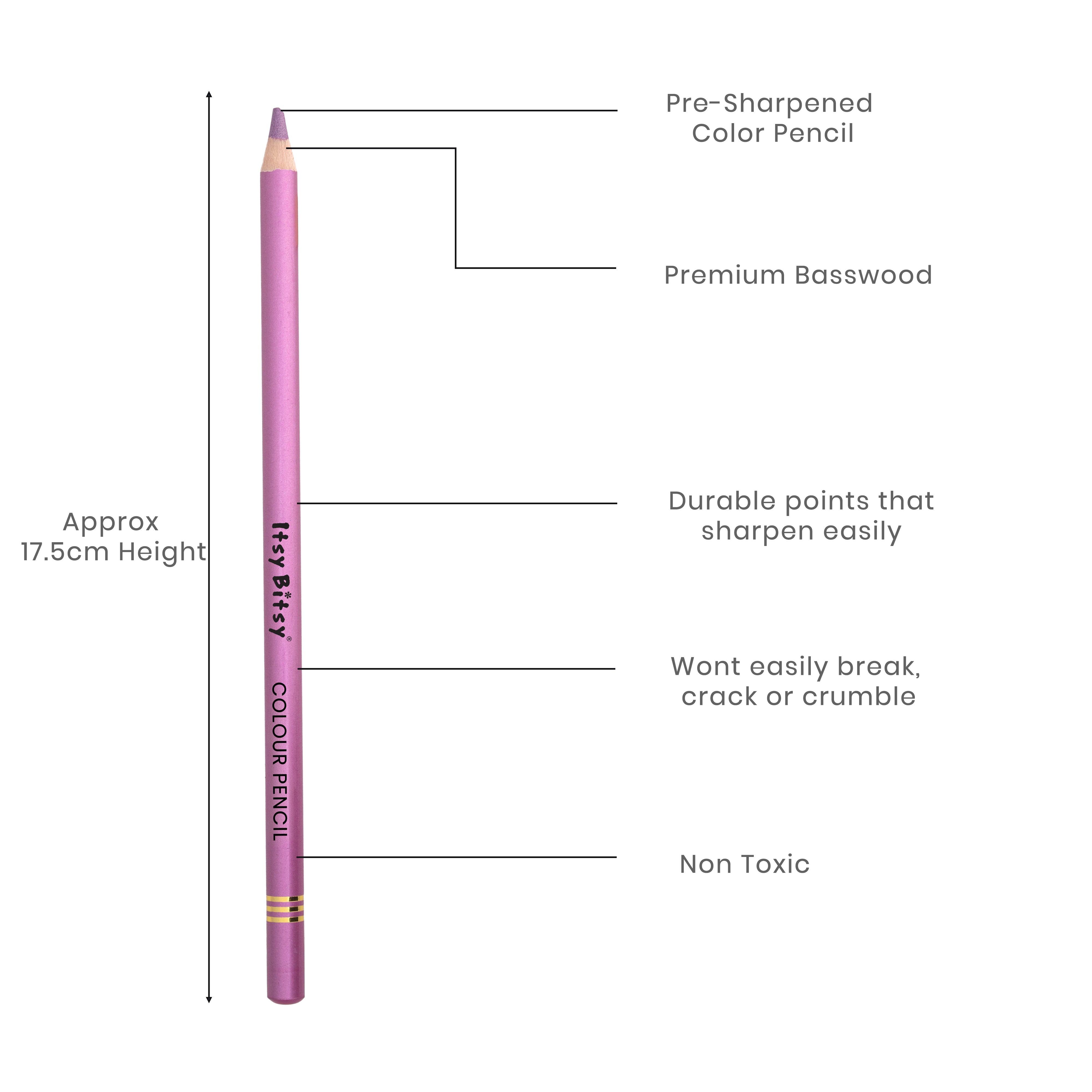 Premium Artist Metallic Colour Pencil 1pc - Metallic Violet