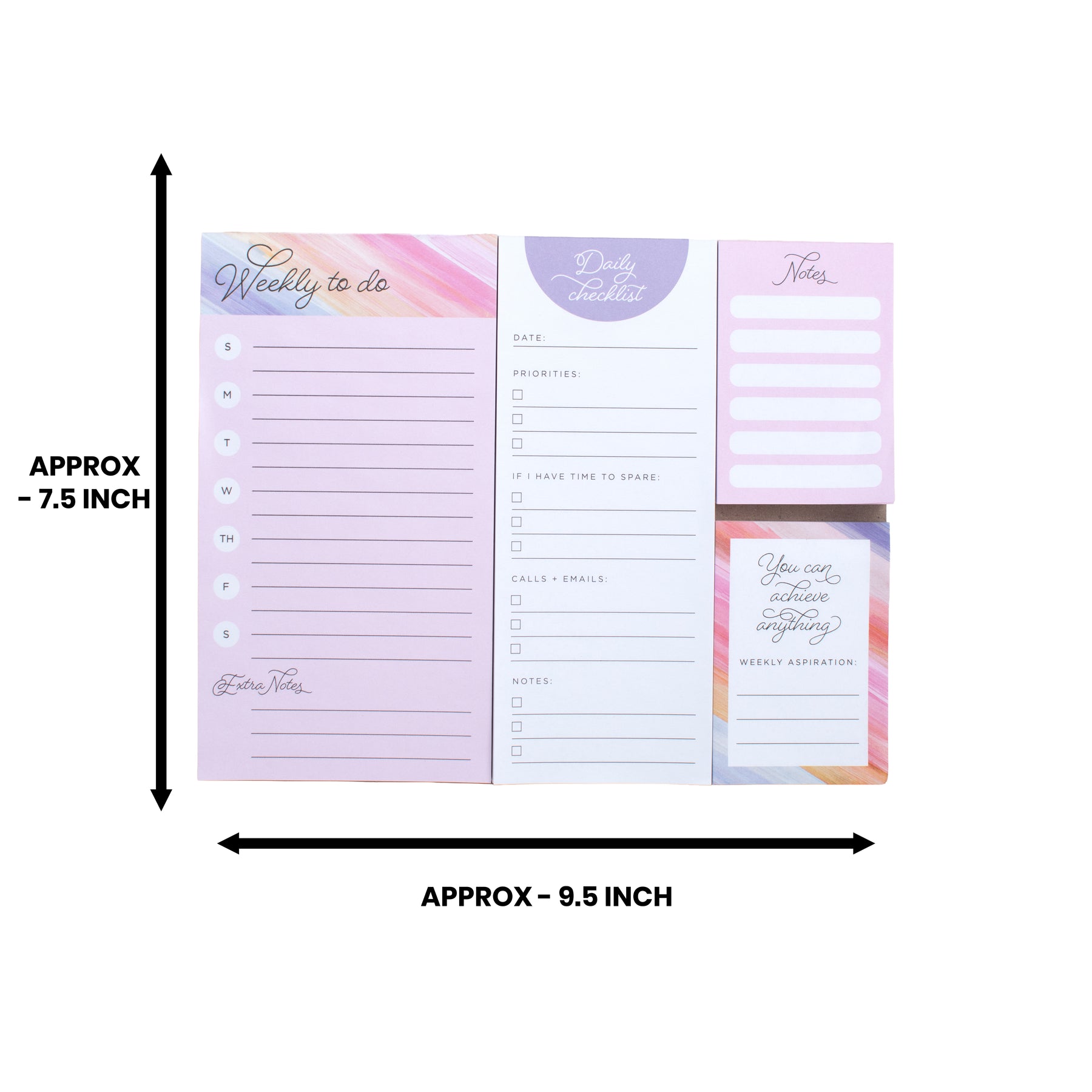 Daily Essential Notes Sticky Notepad Essential Notes Assorted 24 X 19cm 50Sheet ,Weekly To D ...