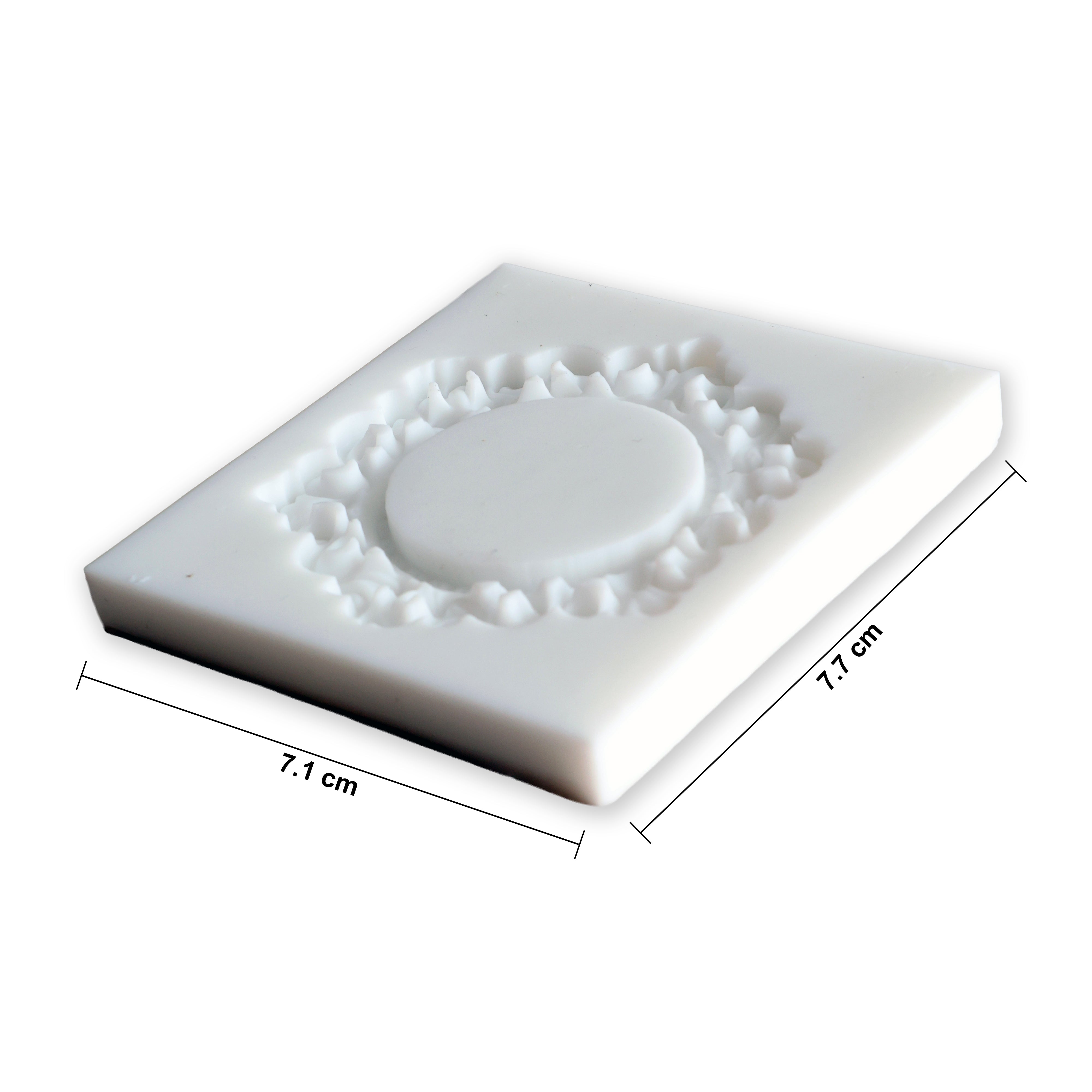 Silicone Mould Ornateirl Round Frame L7.1 X W7.7Cm 1 Pc
