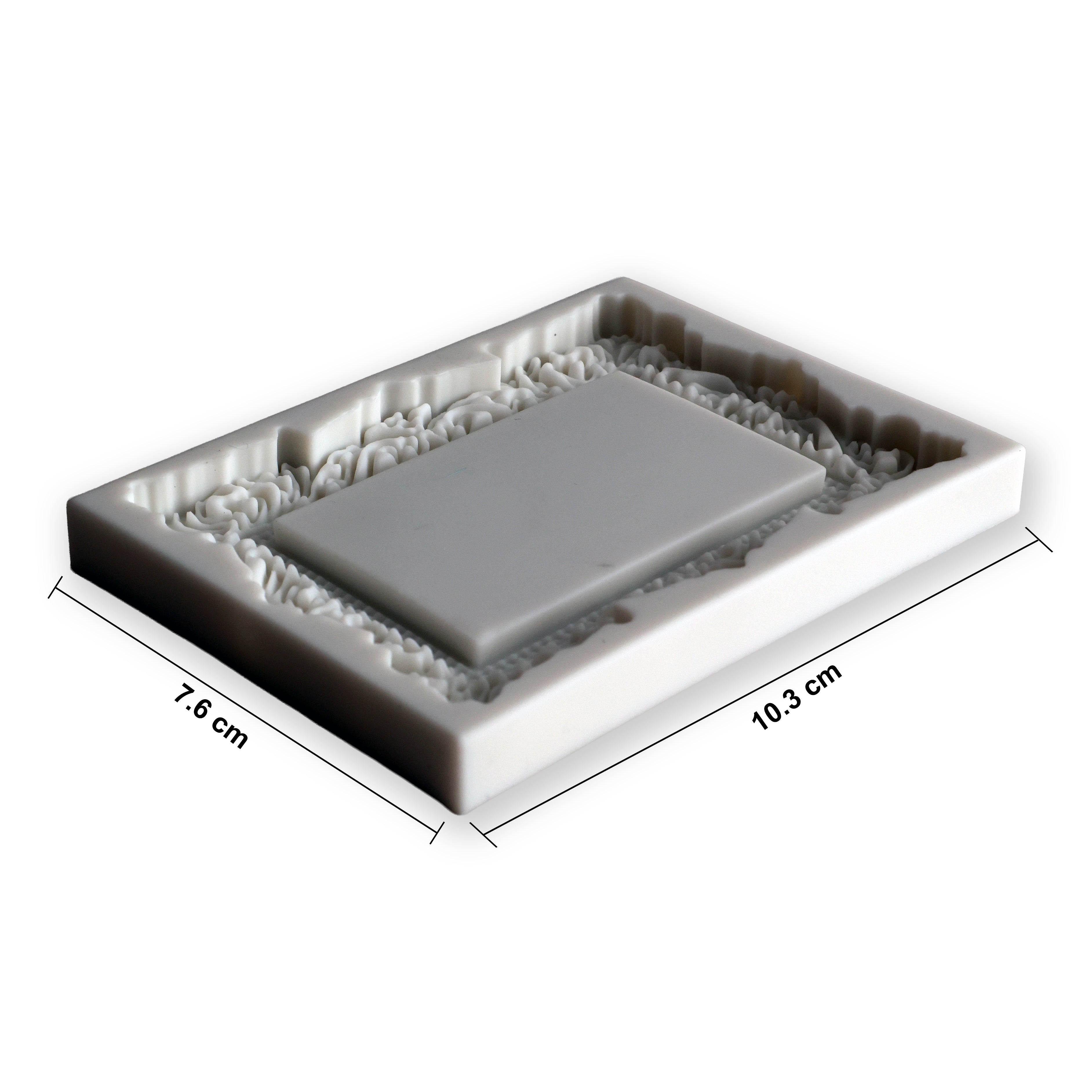 Silicone Mould Damask Rectangular Frame L7.6 X W10.3Cm 1 Pc