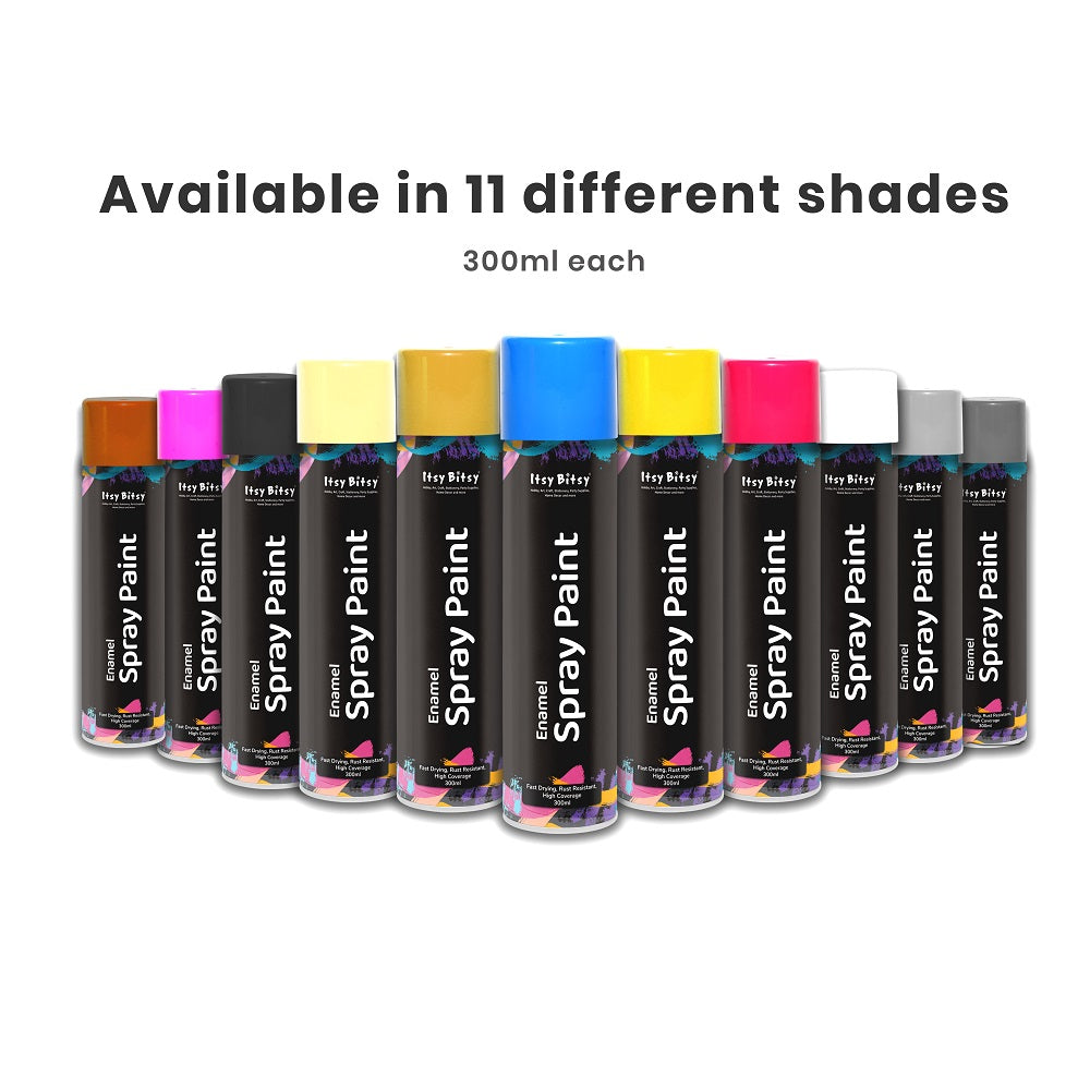 Spray Paint Metallic Glossy Black And White Value Pack Combo - 300ml each