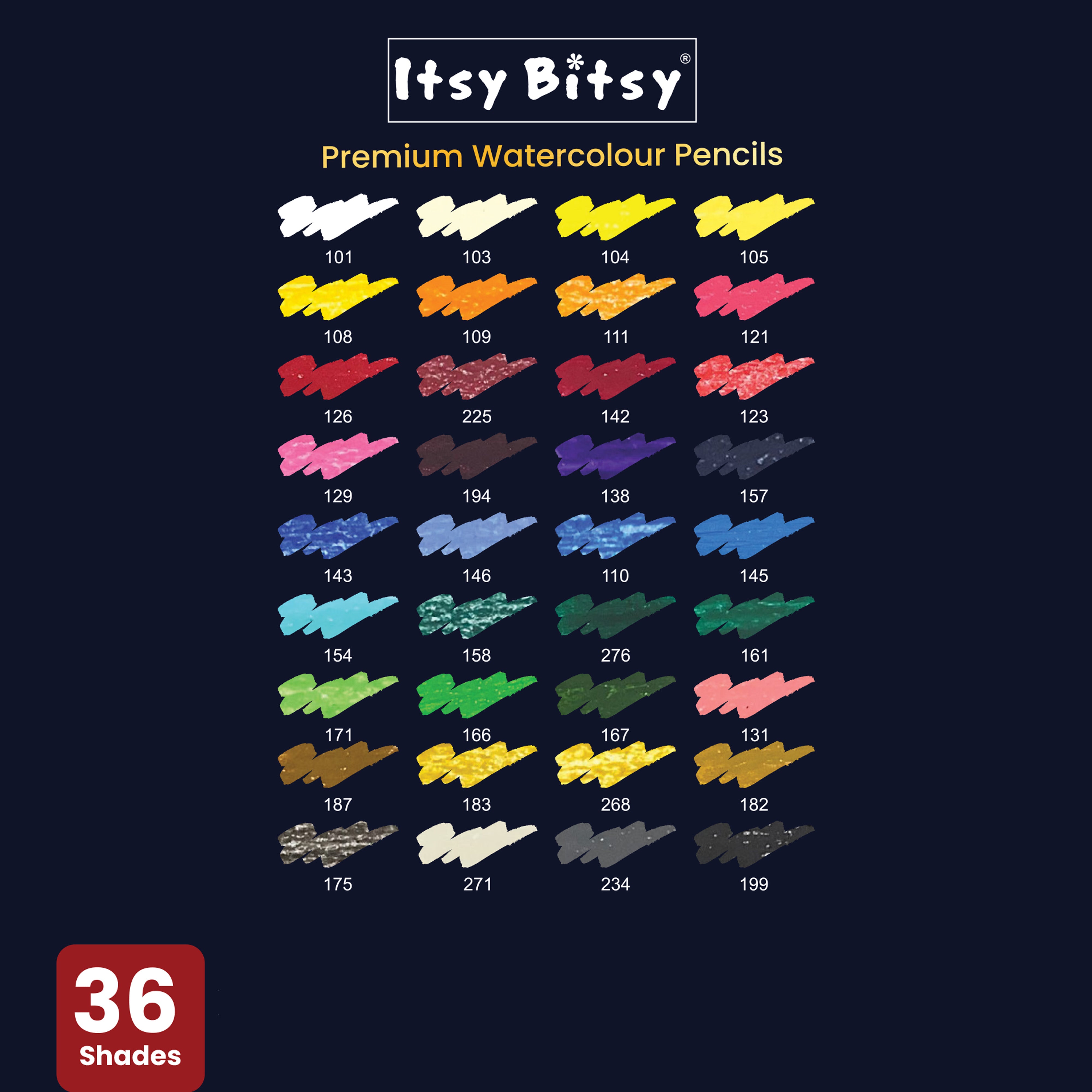 Premium Artist Water colour pencils - Pack of 36 Colours 1Box