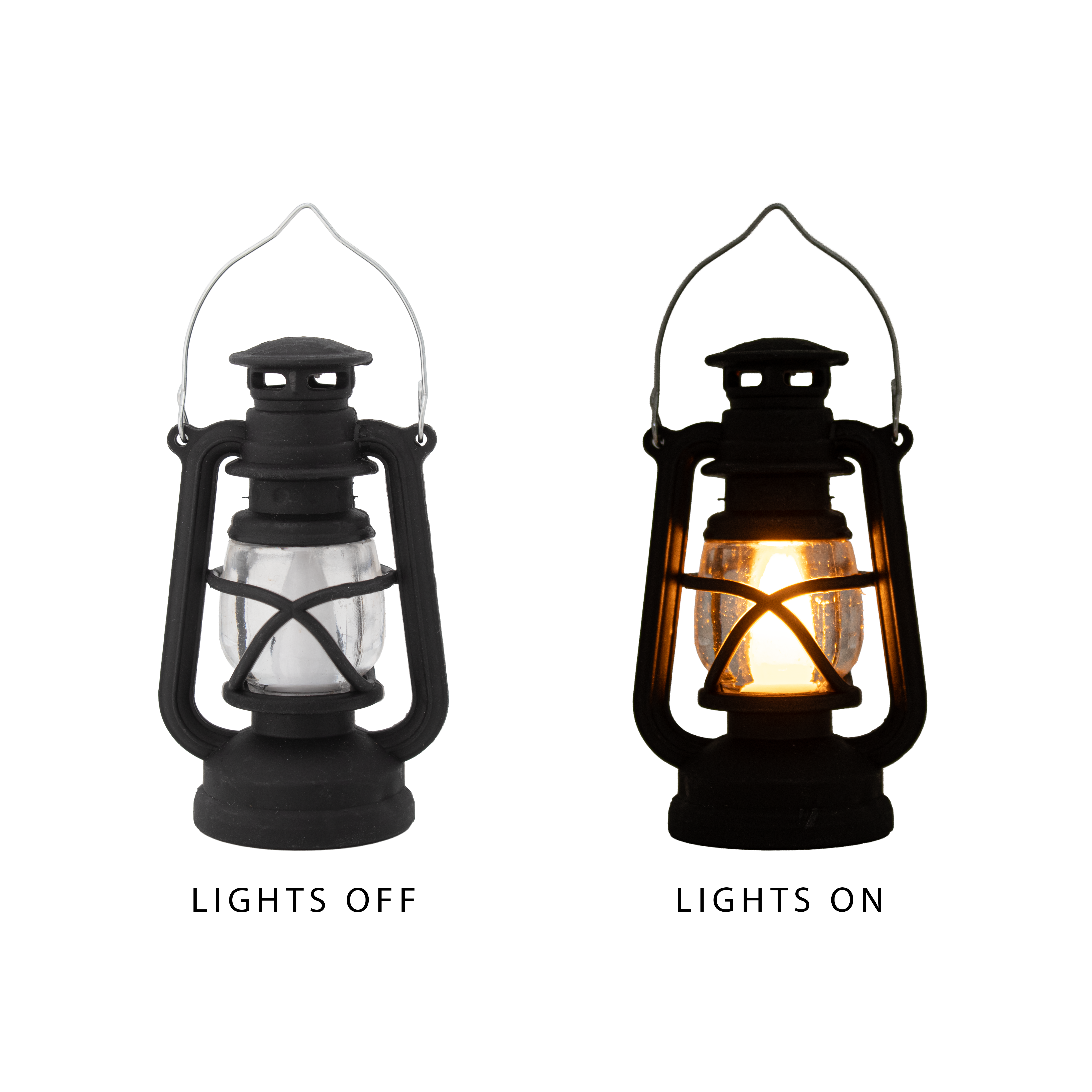 Mini Camping Lantern Black 6cm 10pc IB