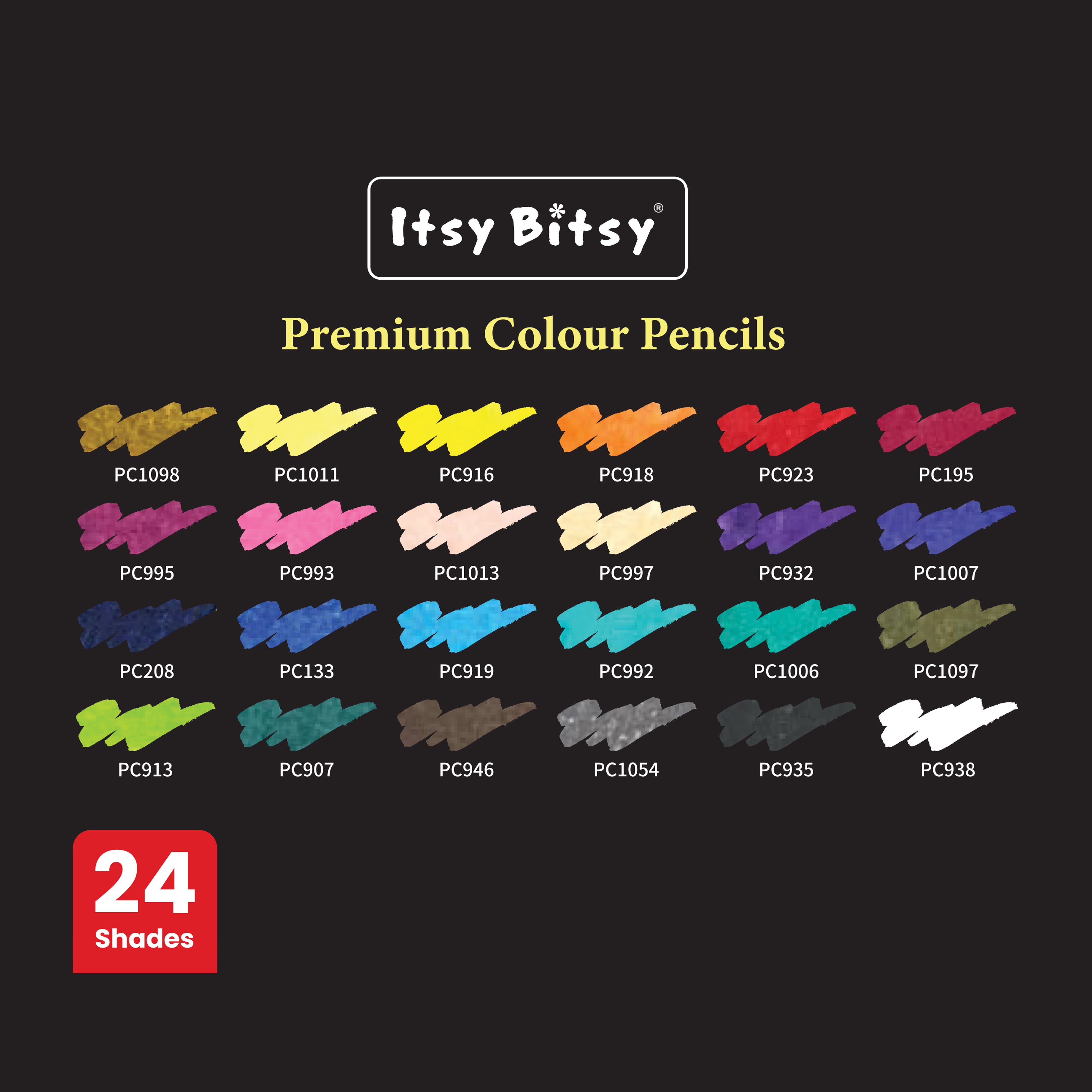 Premium Artist Colour Pencils - Pack of 24 Colours 1Box