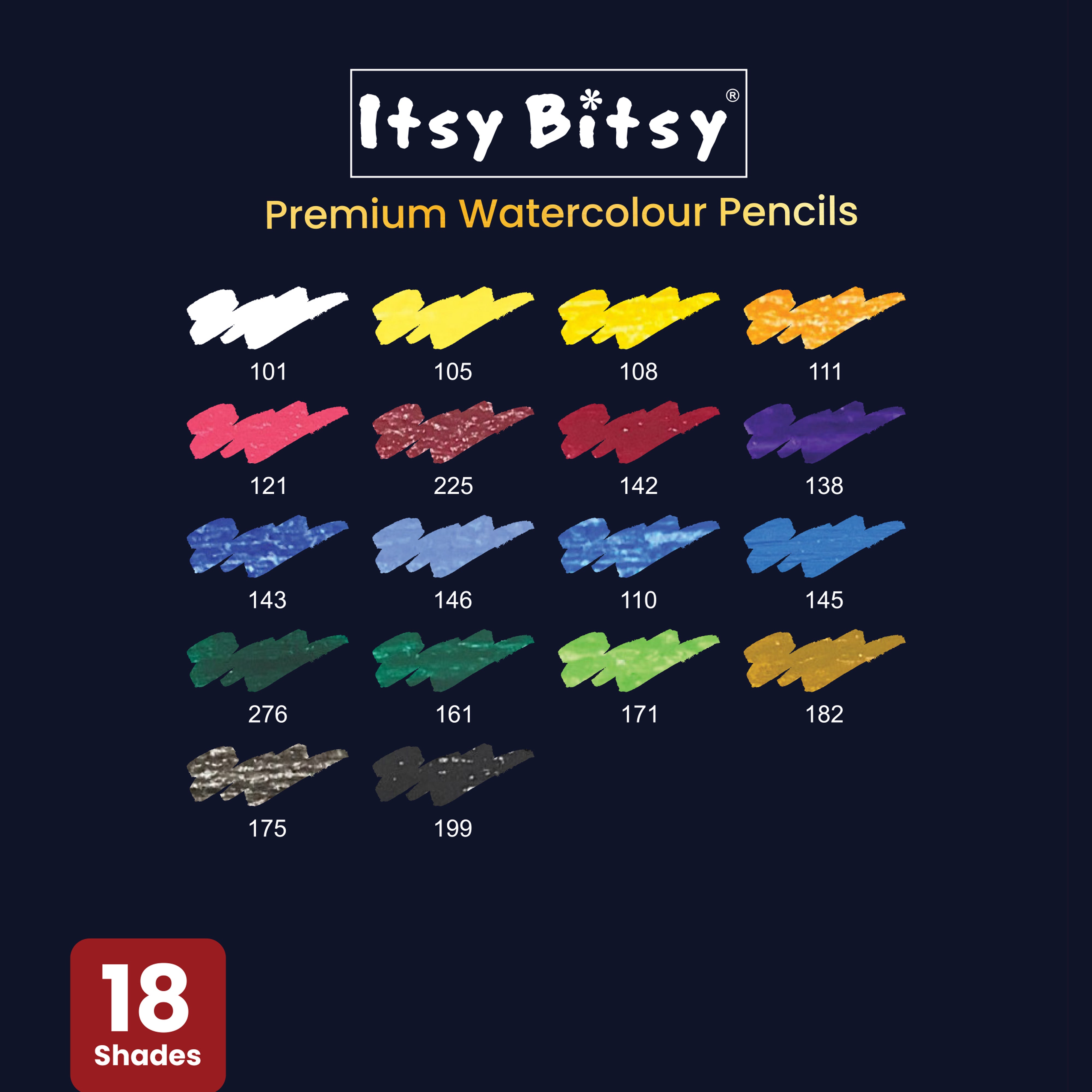 Premium Artist Water colour pencils - Pack of 18 Colours 1Box