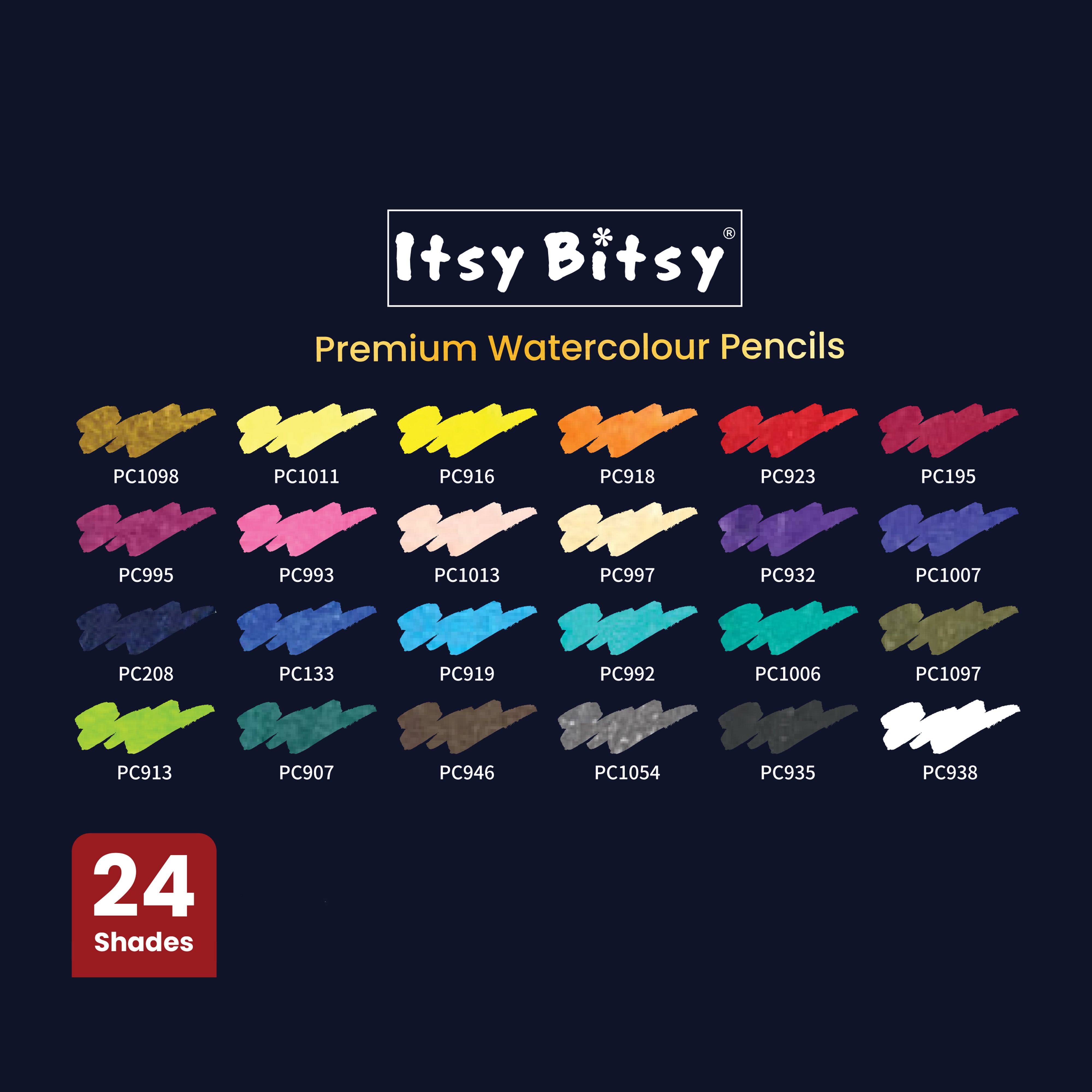 Premium Artist Water colour pencils - Pack of 24 Colours 1Box