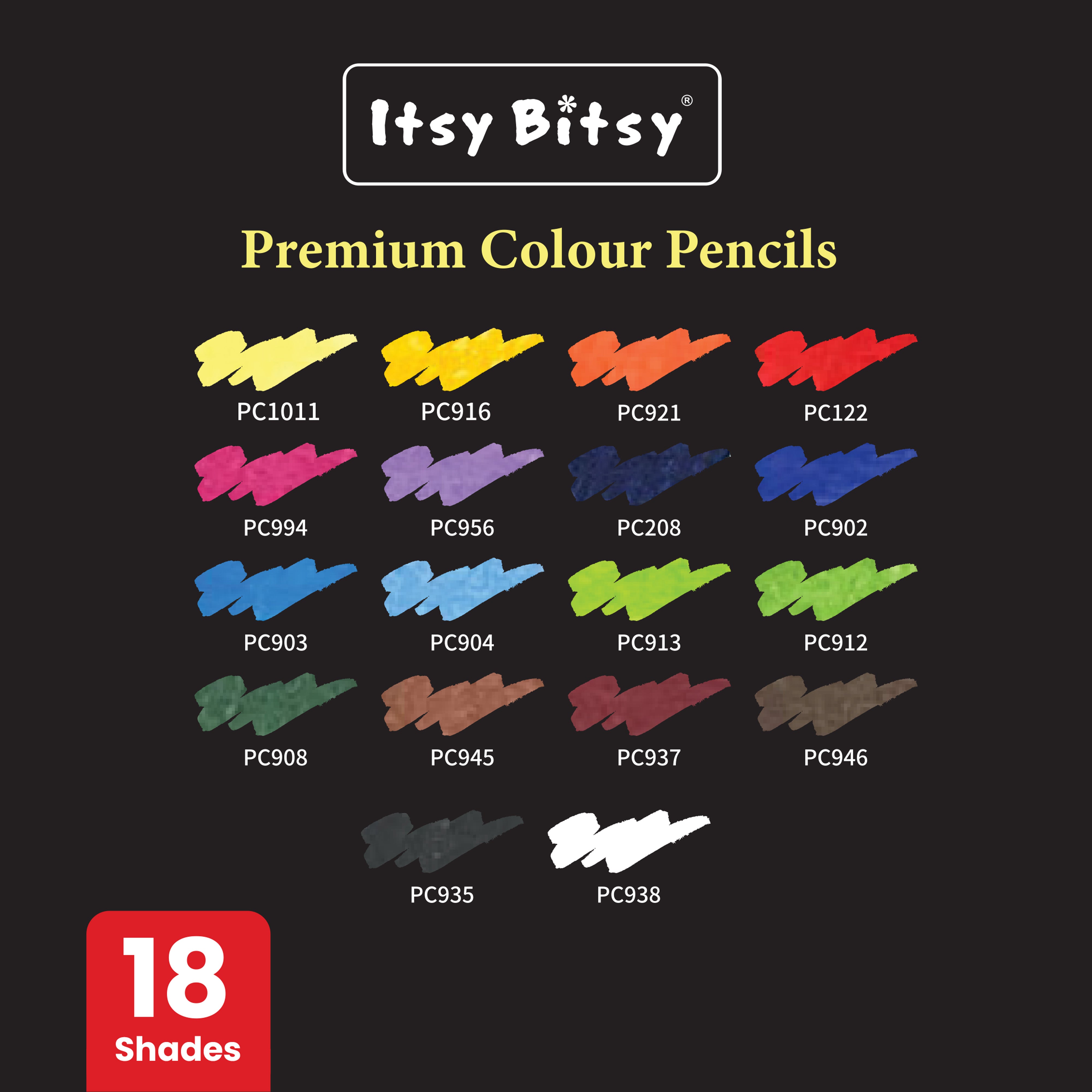 Premium Artist Colour Pencils - Pack of 18 Colours 1Box