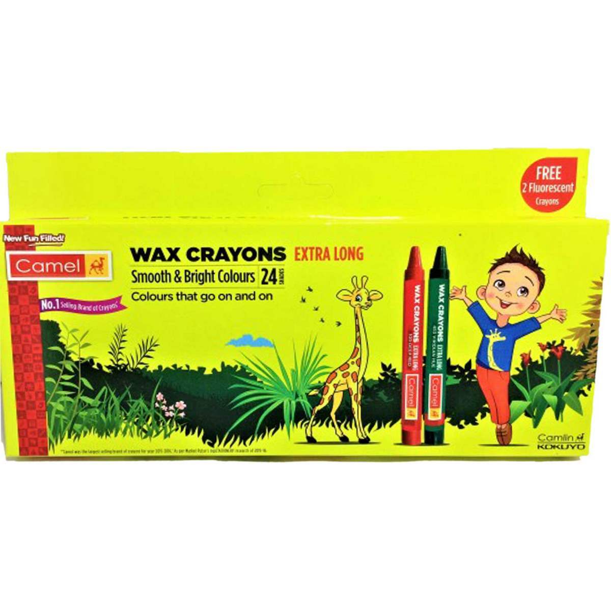 Wax Crayons (Extra Long) 4522547 12Shades Box Camlin