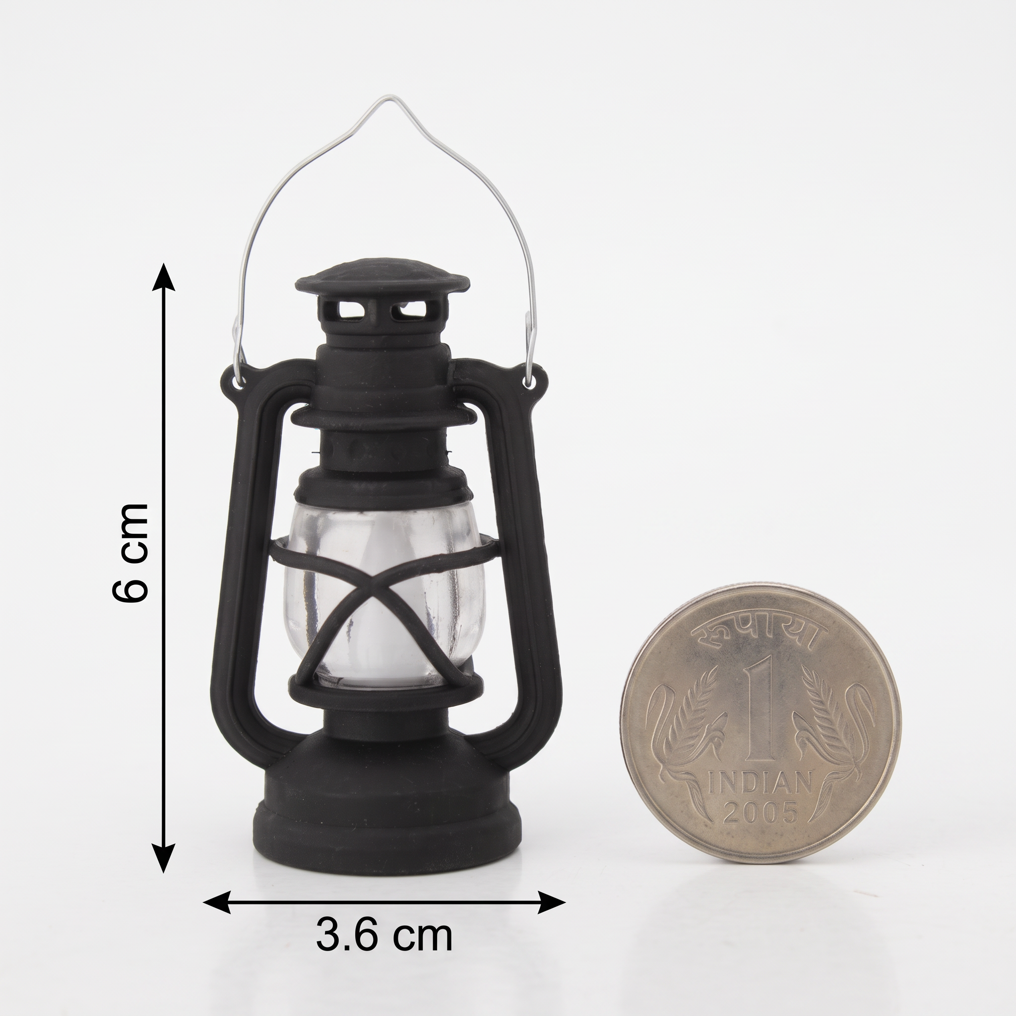 Mini Camping Lantern Black 6cm 10pc IB