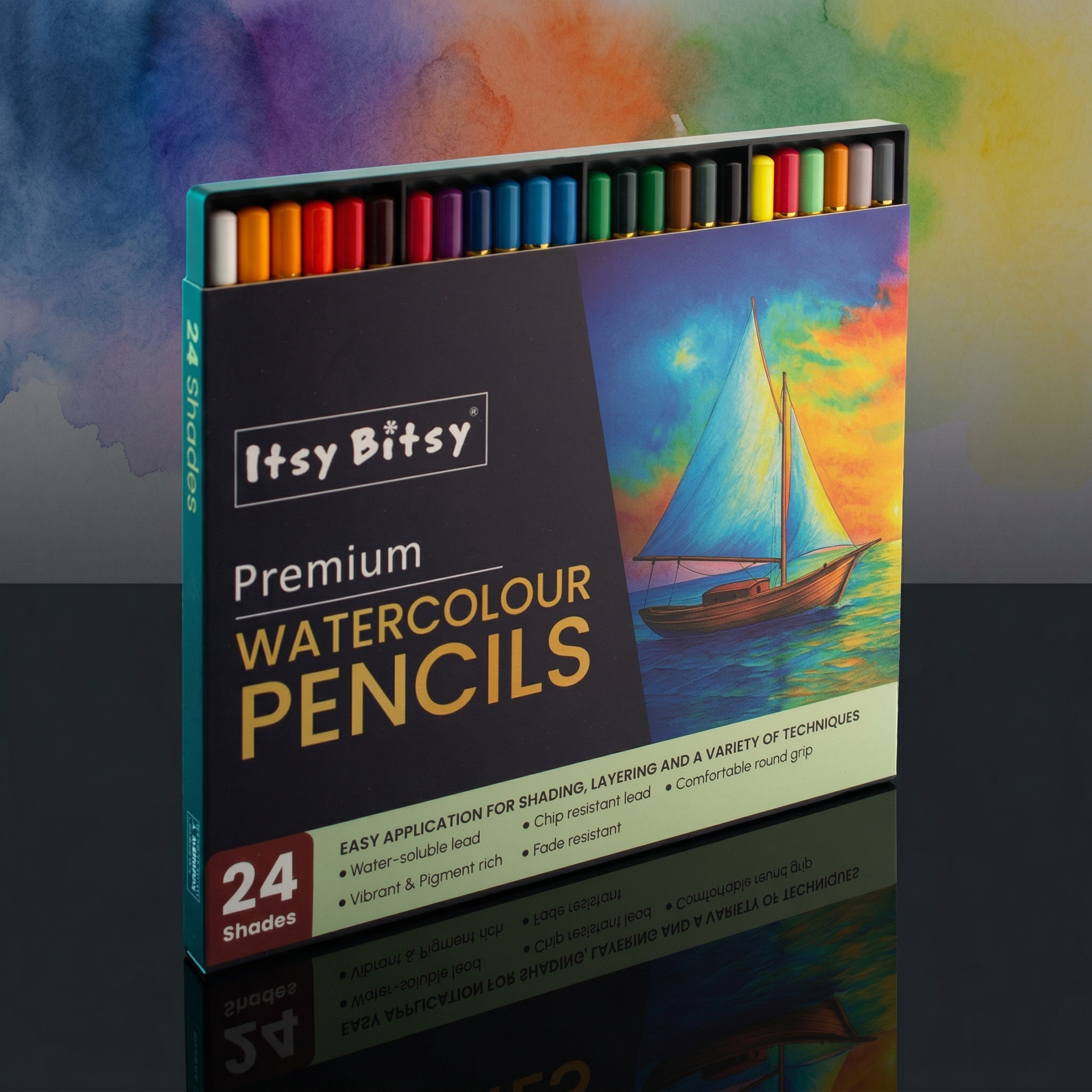Premium Artist Water colour pencils - Pack of 24 Colours 1Box