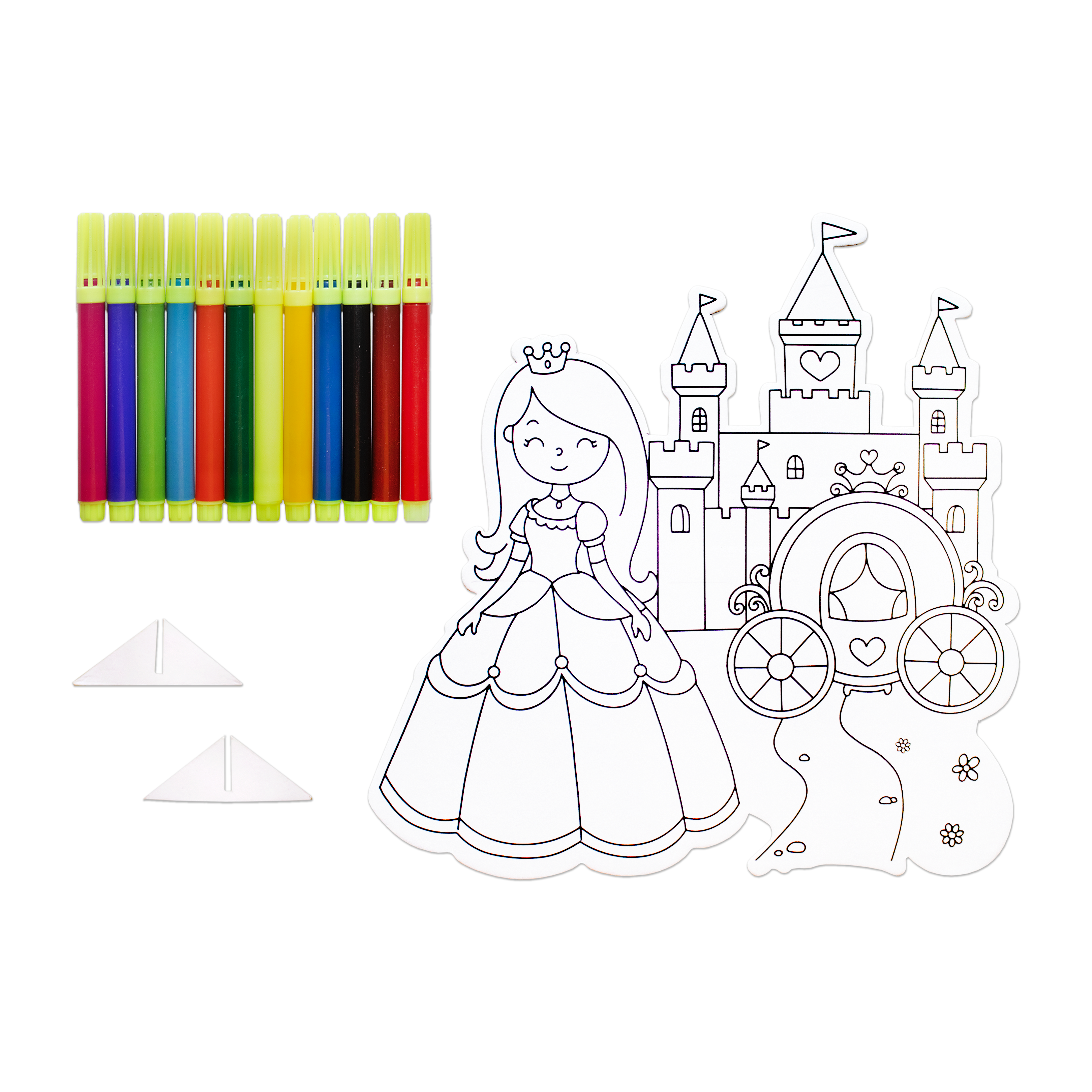 Table Decor Colouring Kit With Sketch Pen Princess Castle Approx L8 X W7inch 2mm Thick